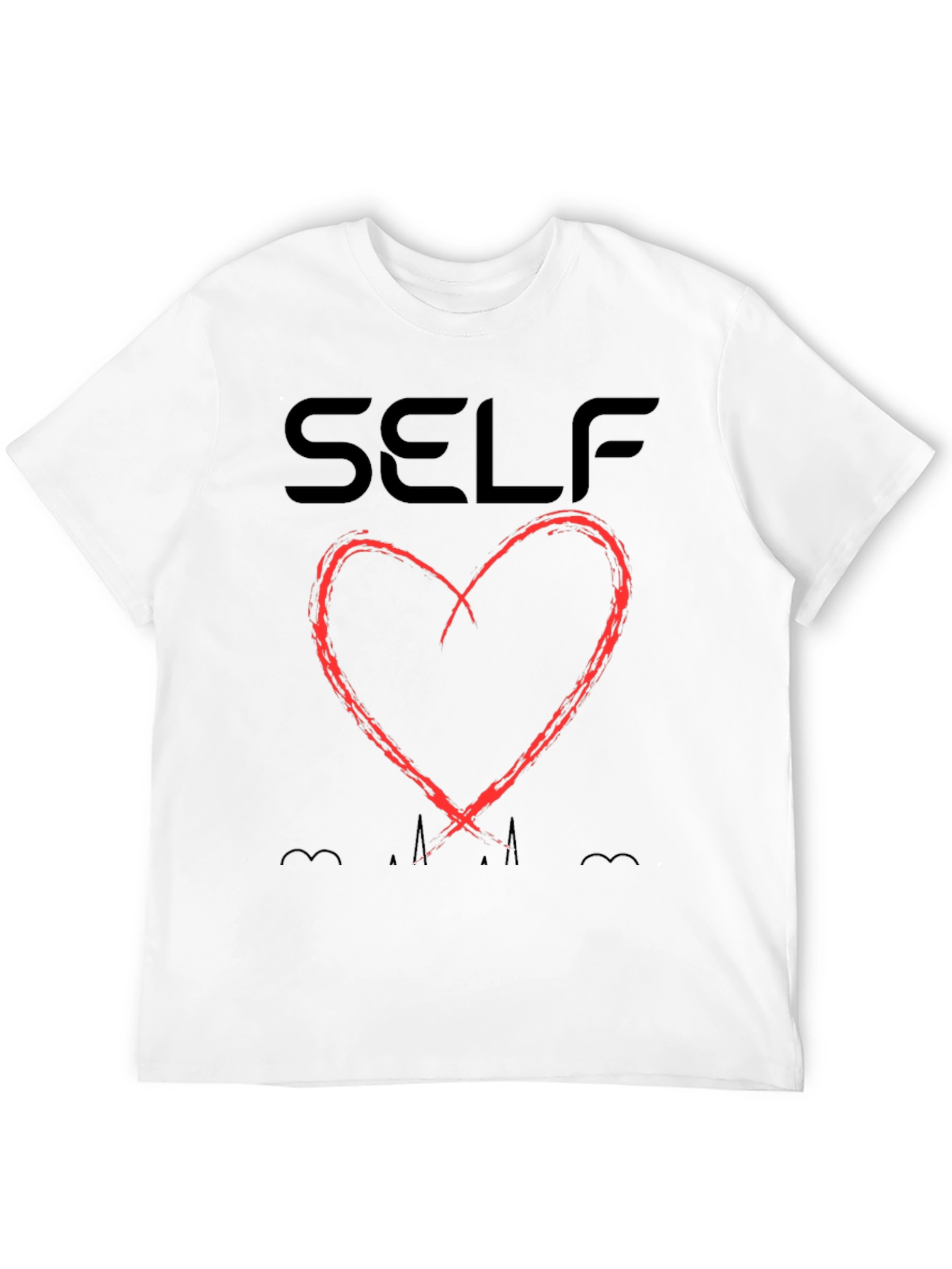 Self Love Black T-Shirt with Heart Design