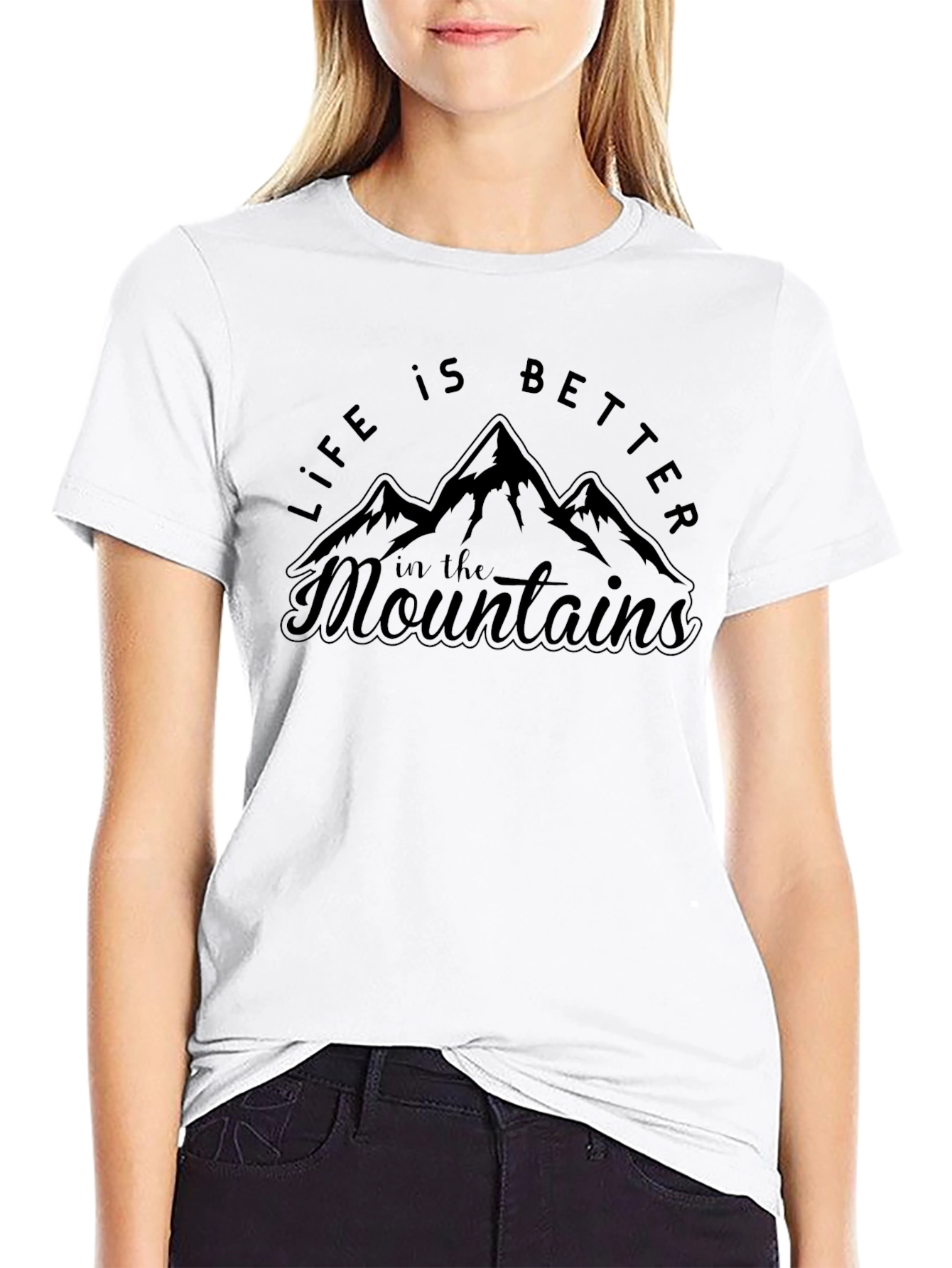 Life is Better in the Mountains Black T-Shirt