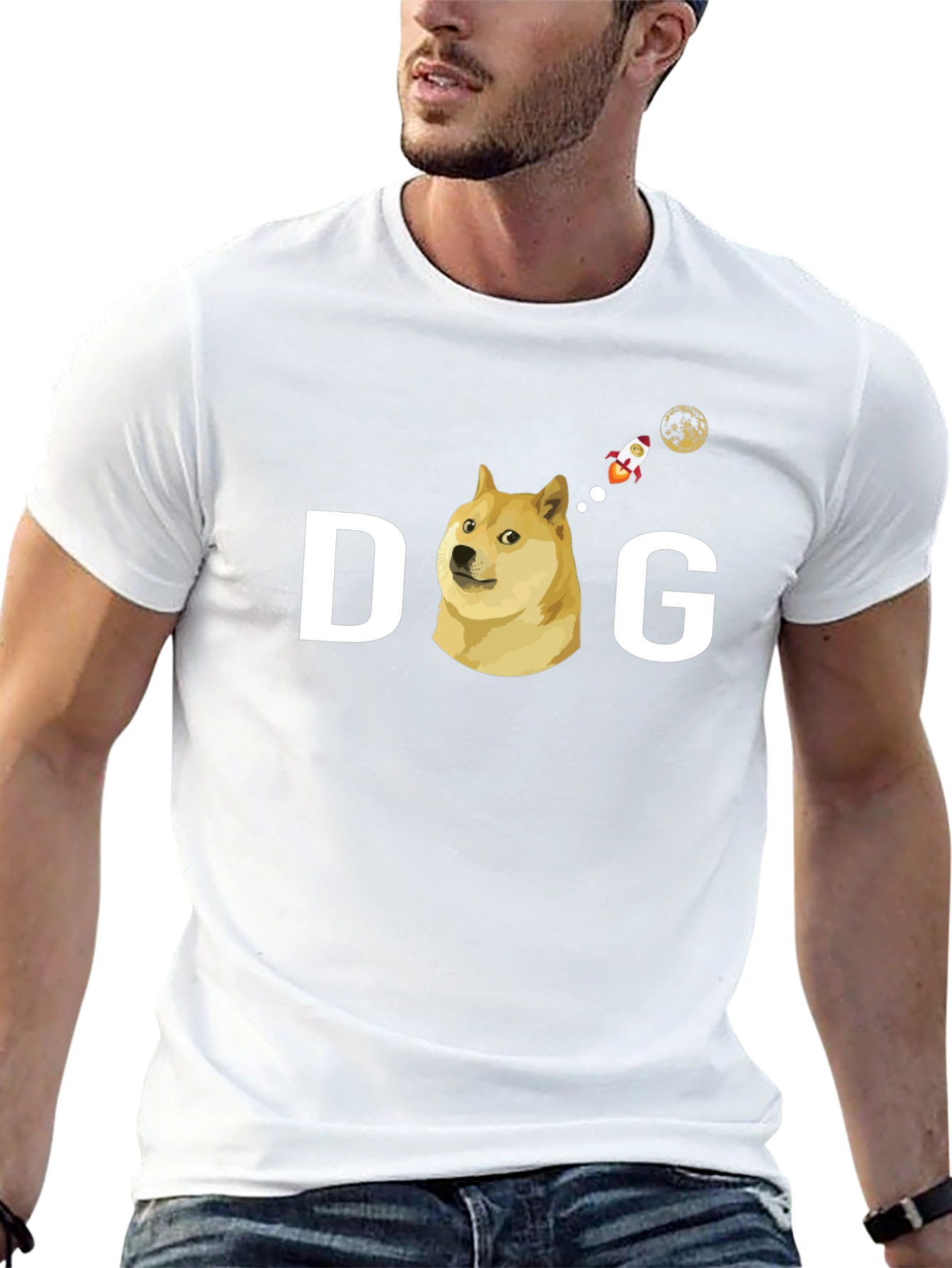 Doge To The Moon Black T-Shirt