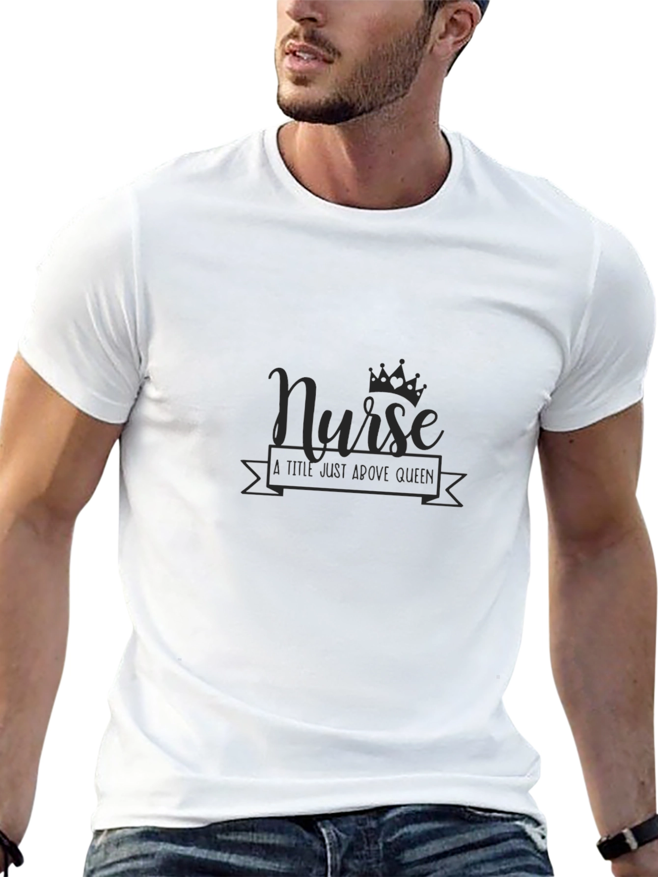 Nurse A Title Just Above Queen Black T-Shirt