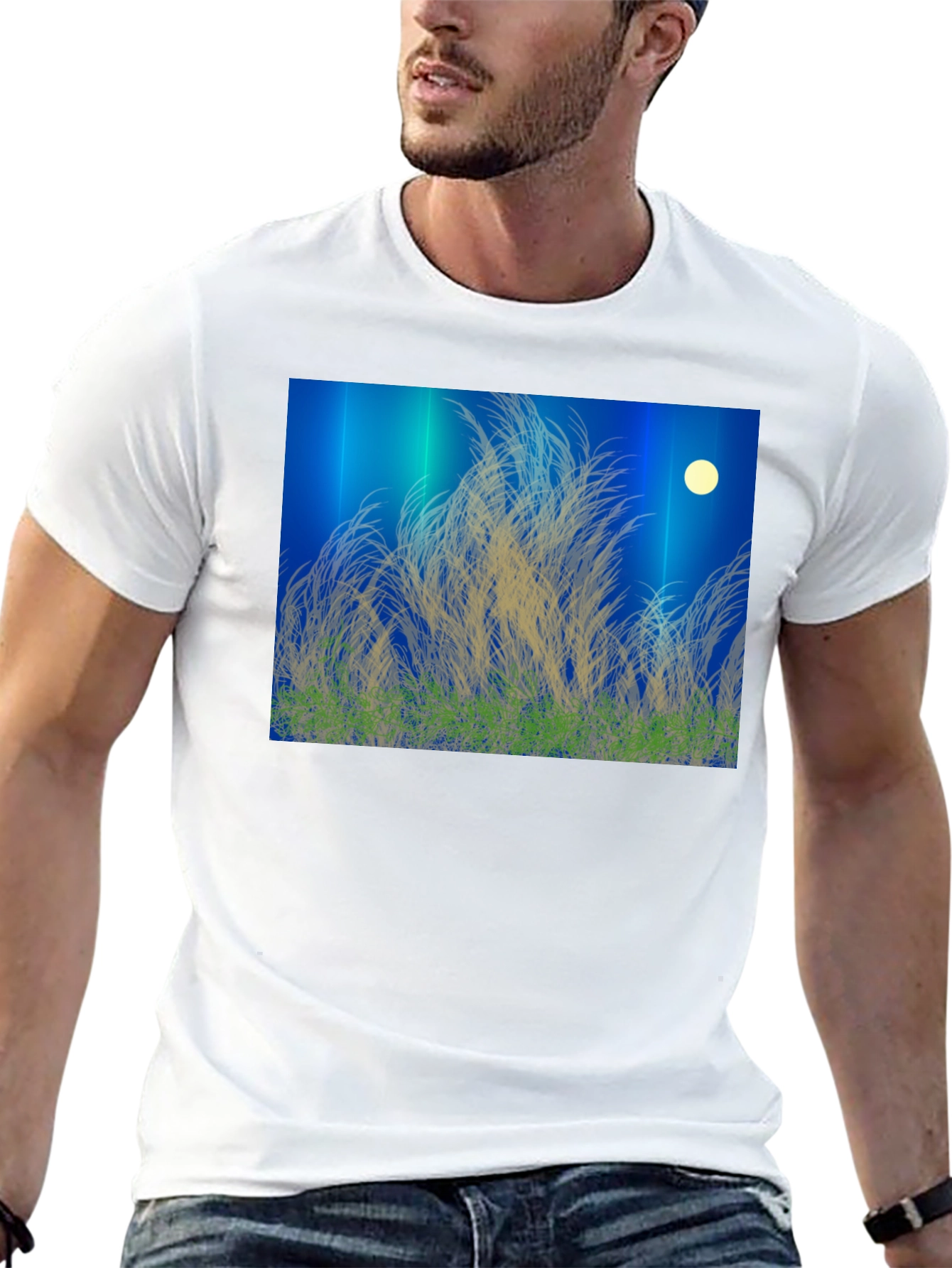 Moonlit Meadow Black T-Shirt