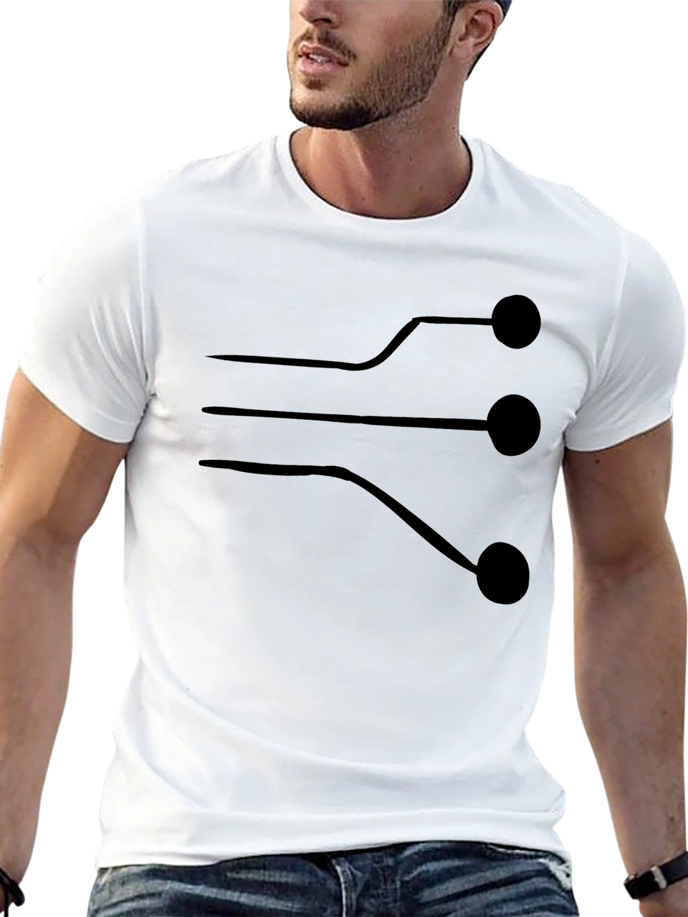 Circuit Board Graphic T-Shirt - Black