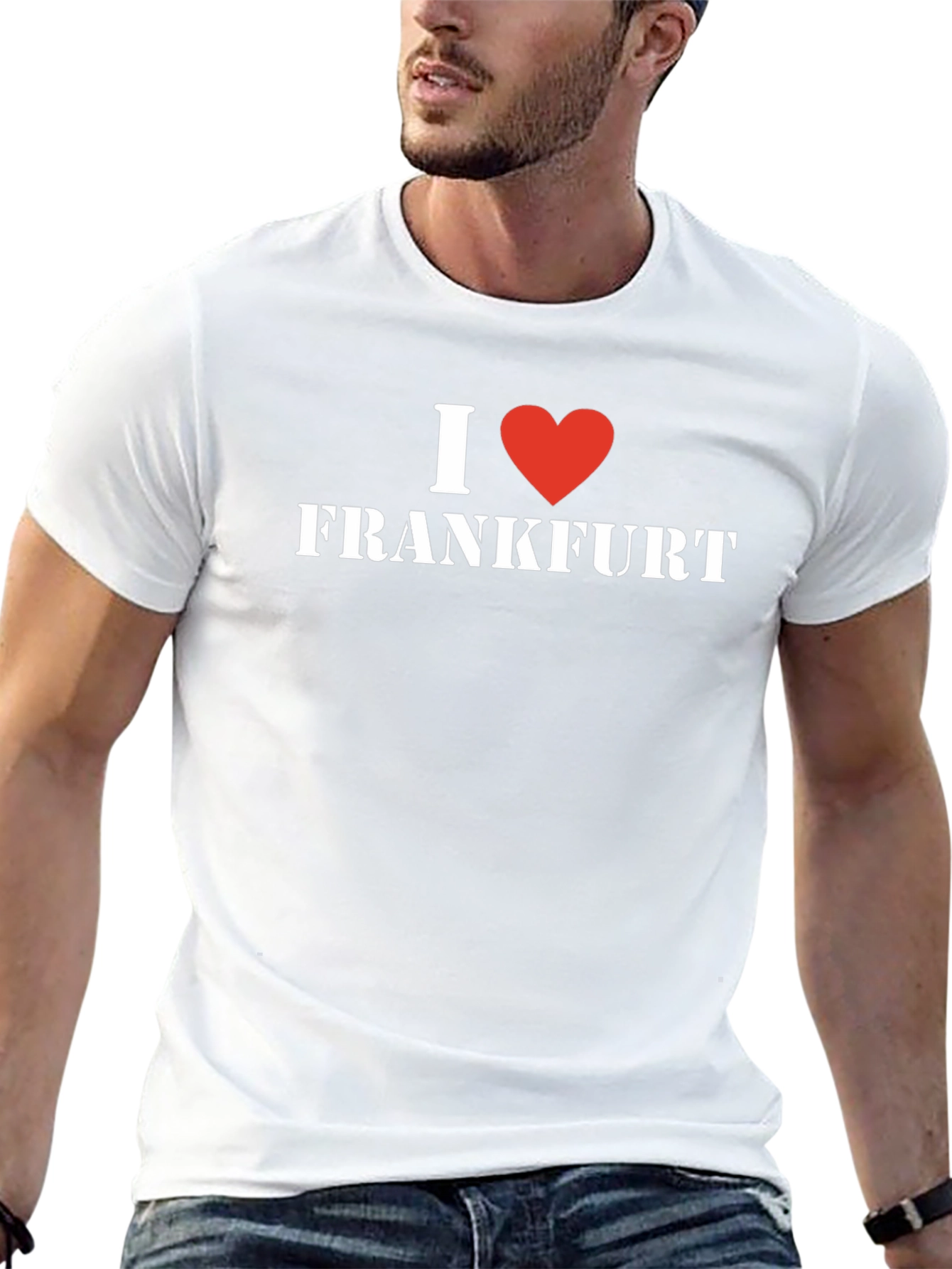 I Love Frankfurt T-Shirt - Black Cotton Tee