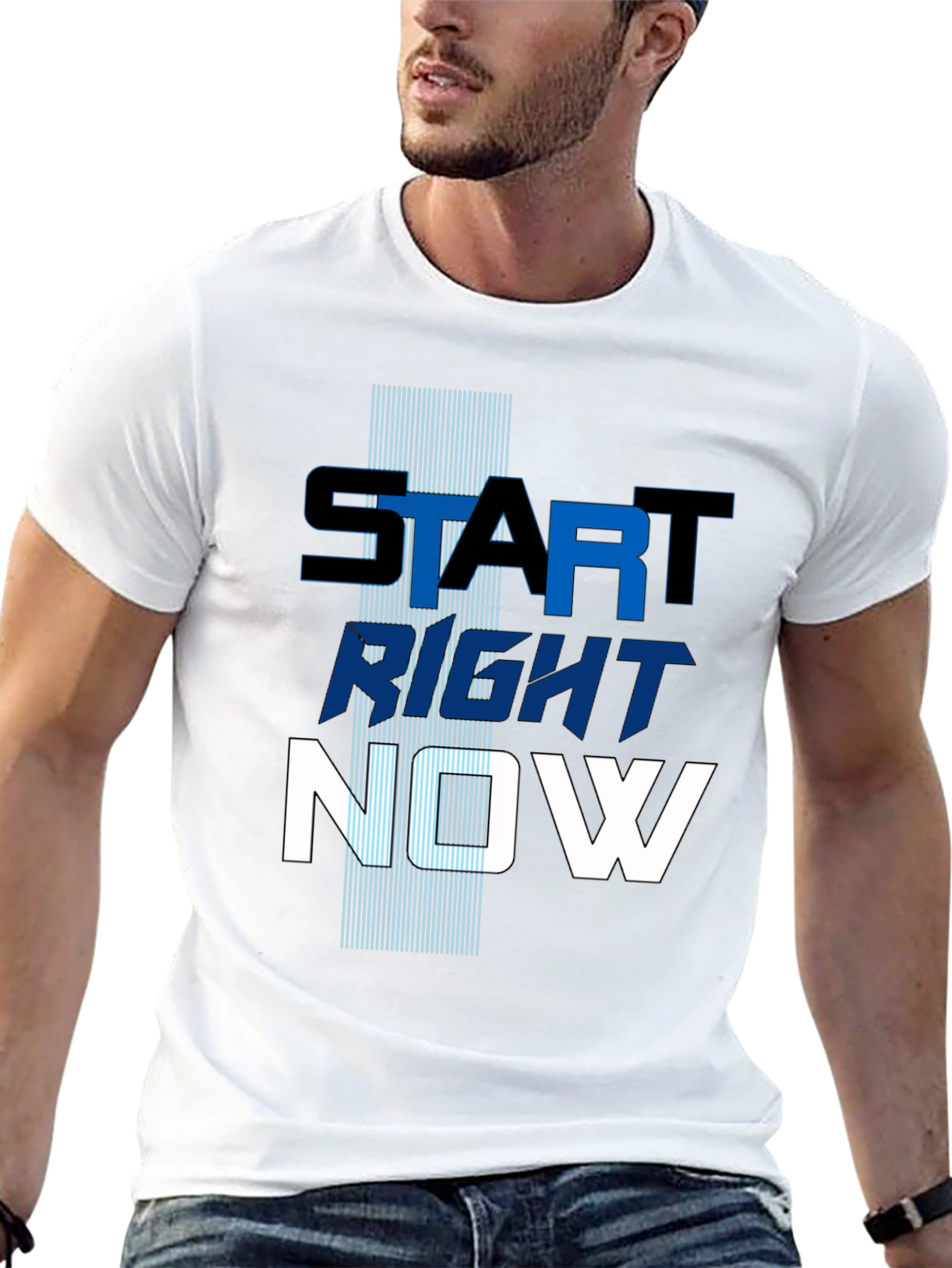 Start Right Now Mens Graphic Tee - Inspiring Design