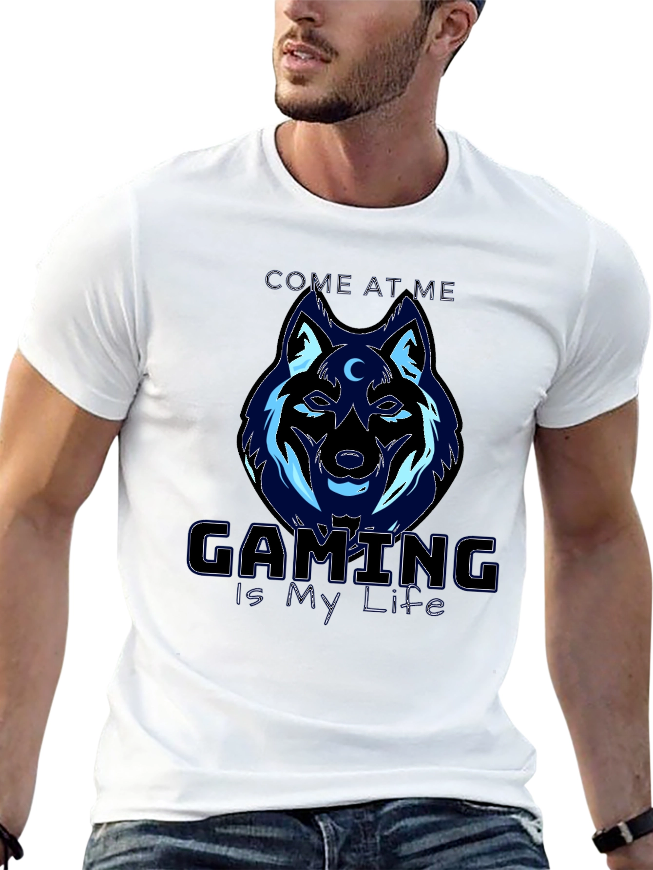 Gaming Wolf T-Shirt - Gaming is My Life Design