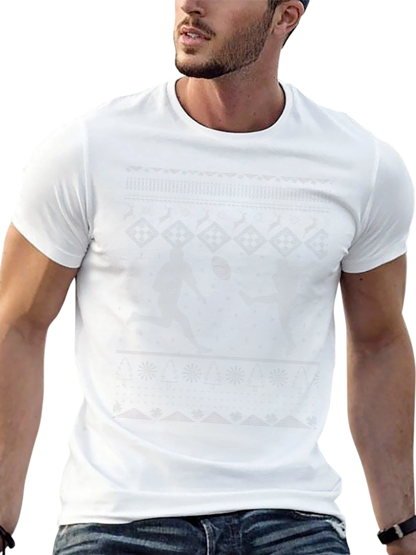 Mens Black Graphic Tee - Athlete Design Casual Shirt
