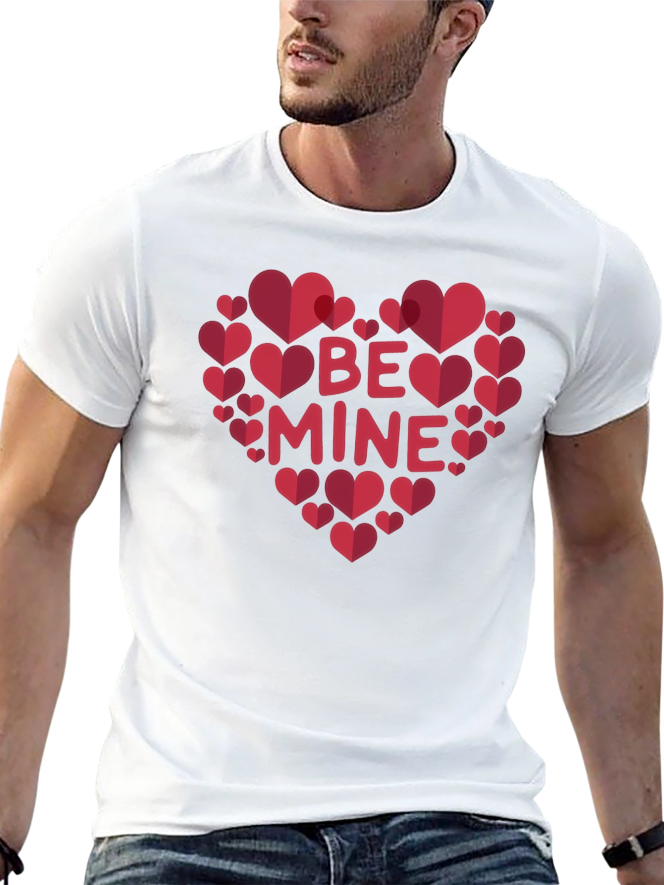 Be Mine Heart Valentines Day Graphic T-Shirt