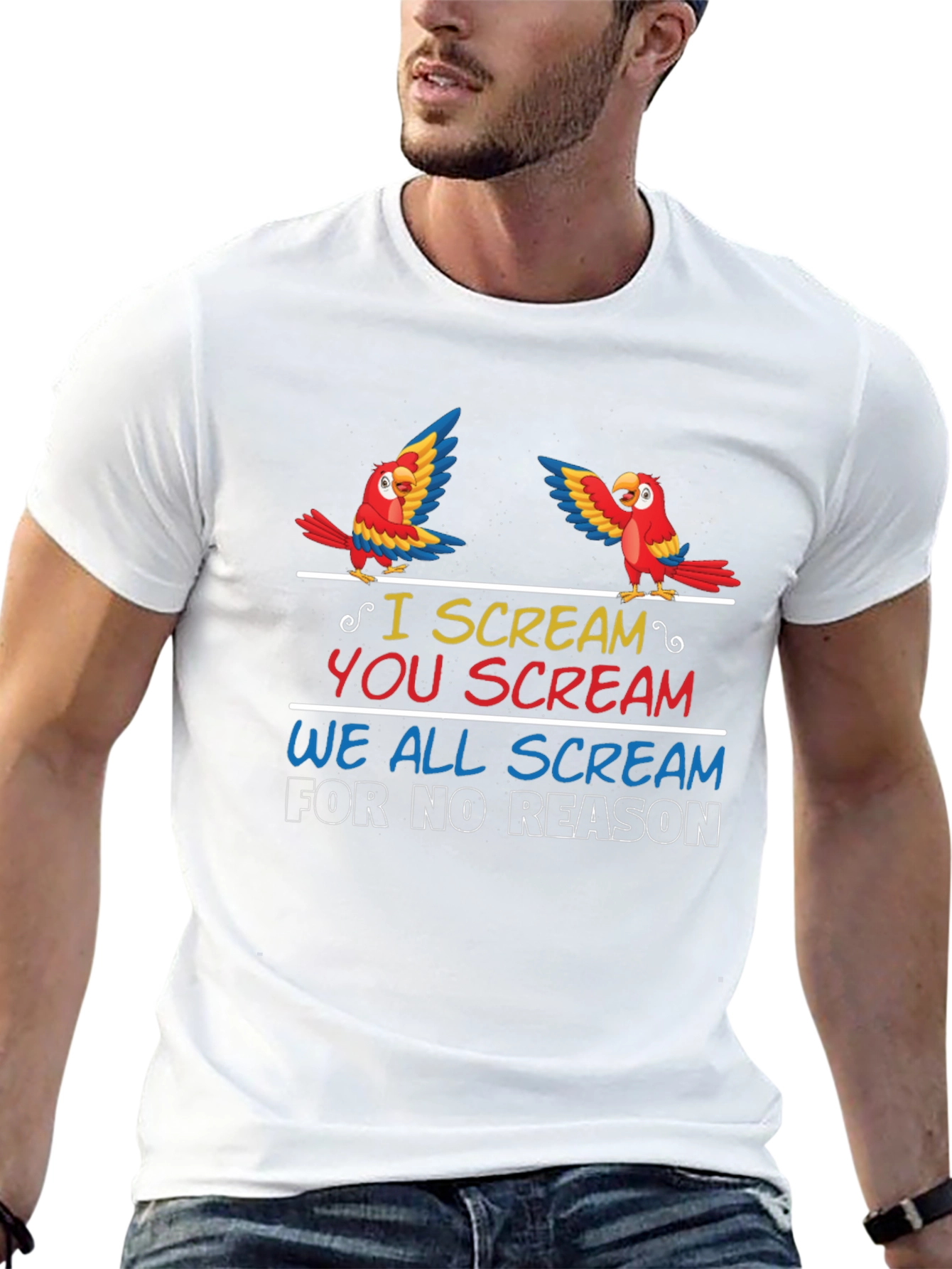 Funny Parrot T-Shirt - I Scream You Scream Design