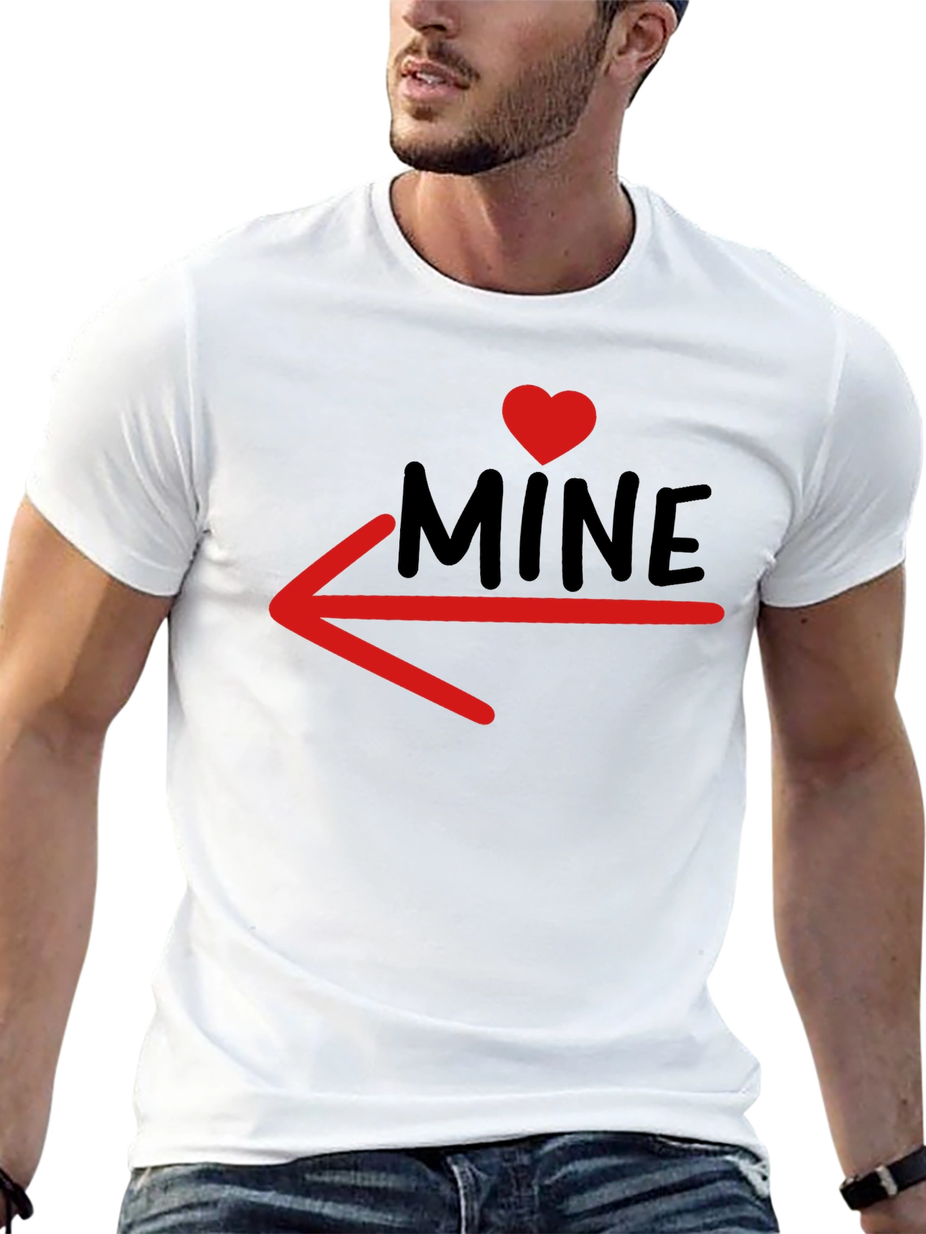 MINE T-Shirt with Heart and Arrow Design