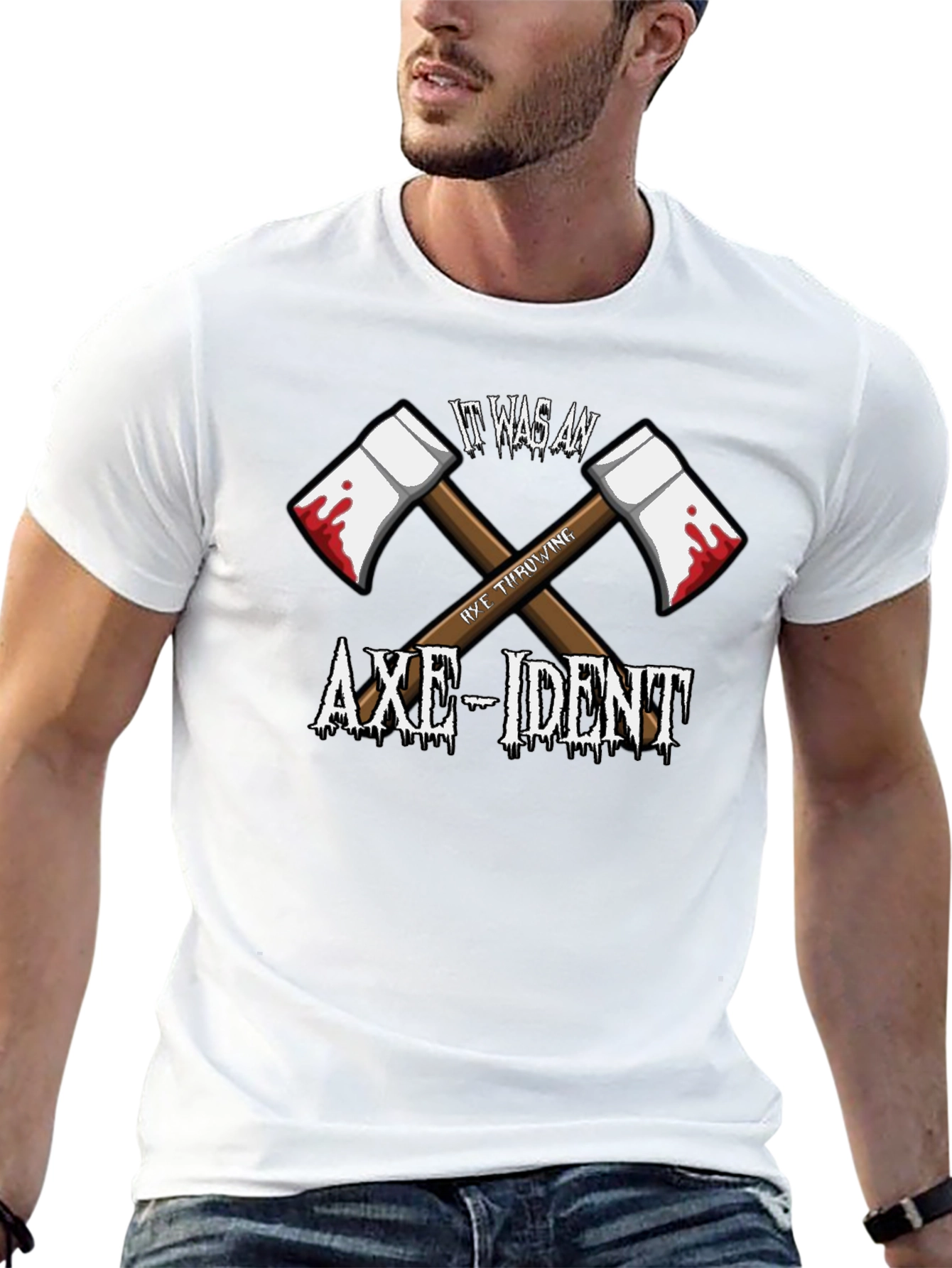It Was An Axe-Ident T-Shirt Funny Axe Throwing