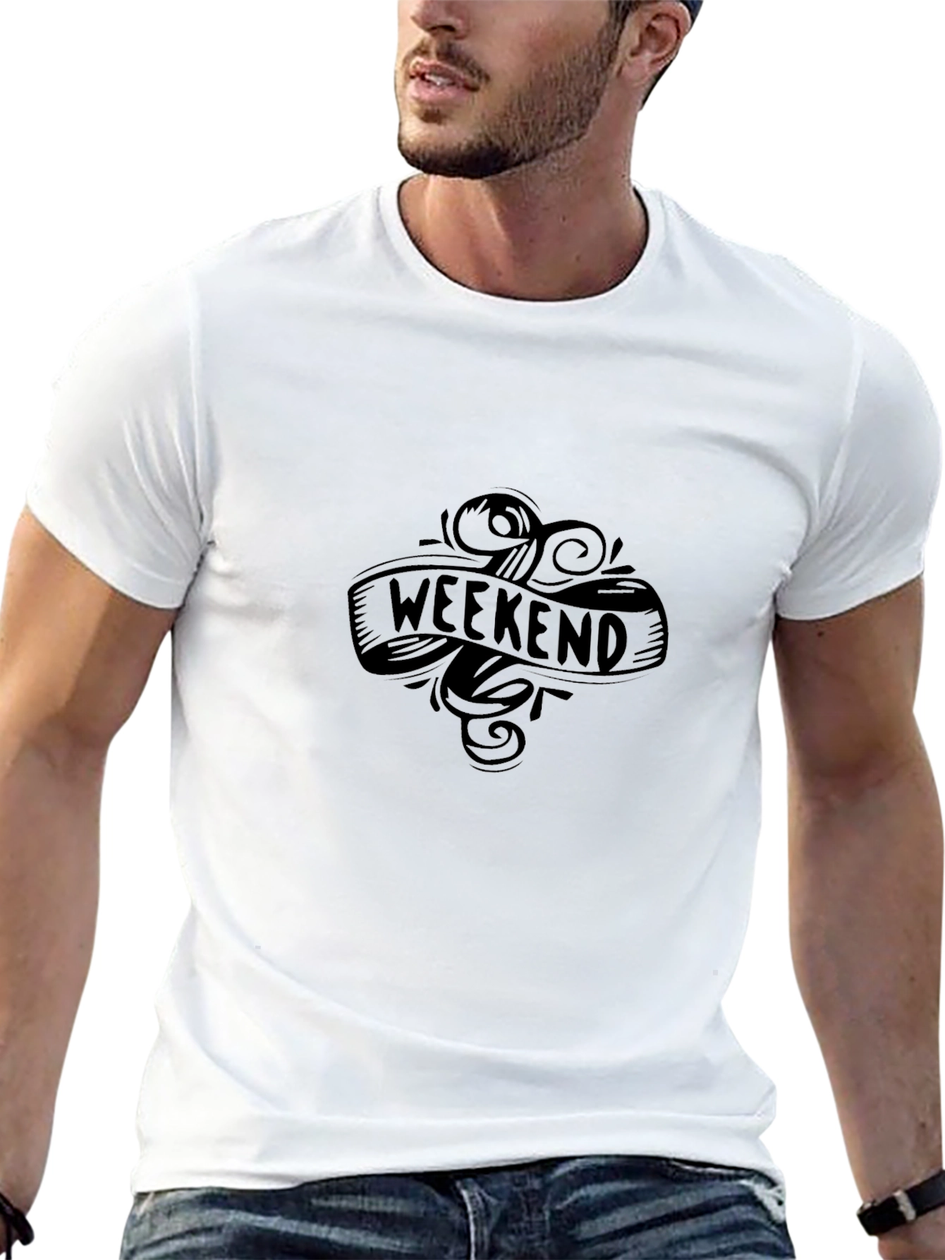Weekend Graphic Tee - Black Short Sleeve T-Shirt
