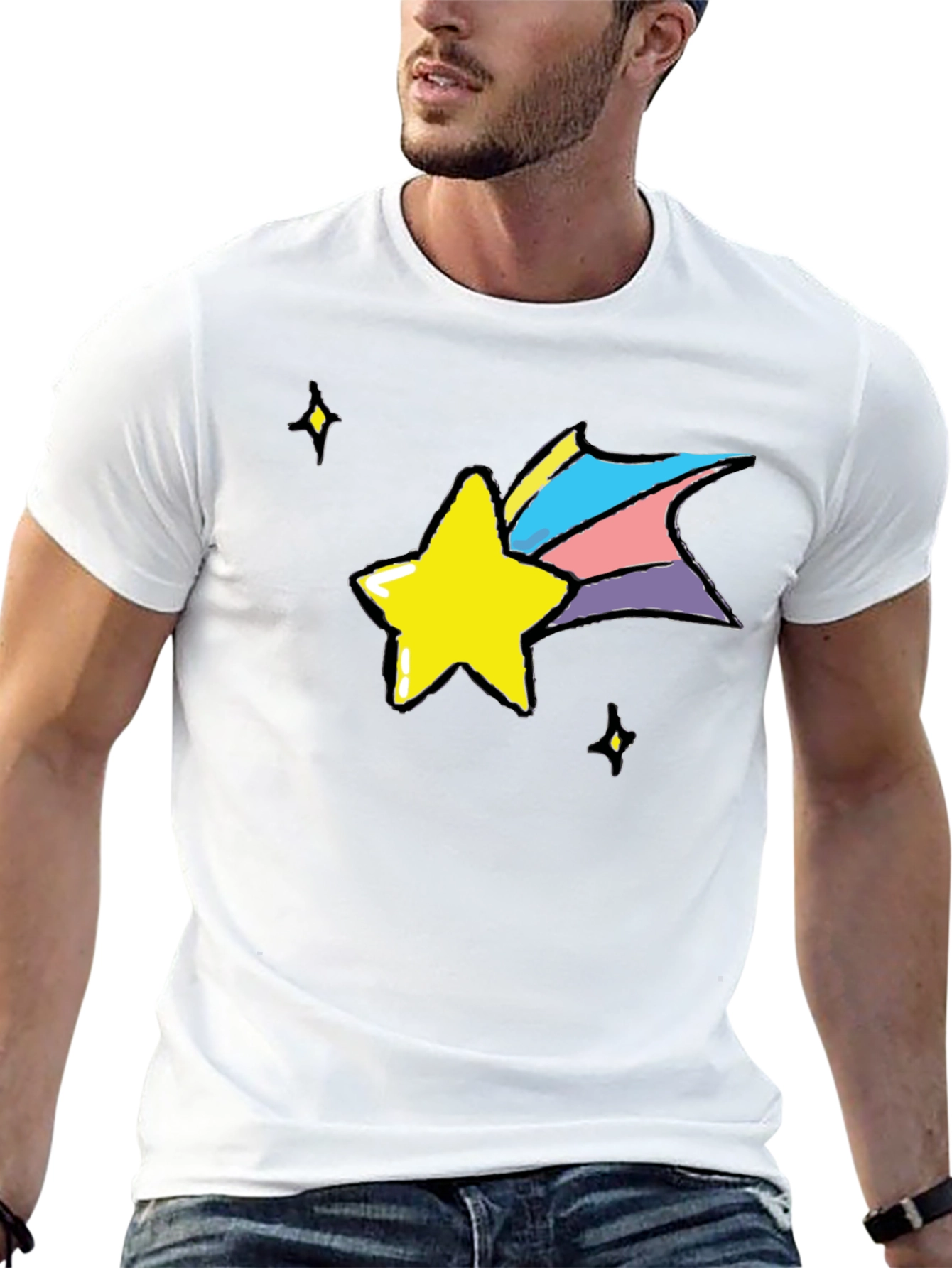 Shooting Star Graphic Black T-Shirt