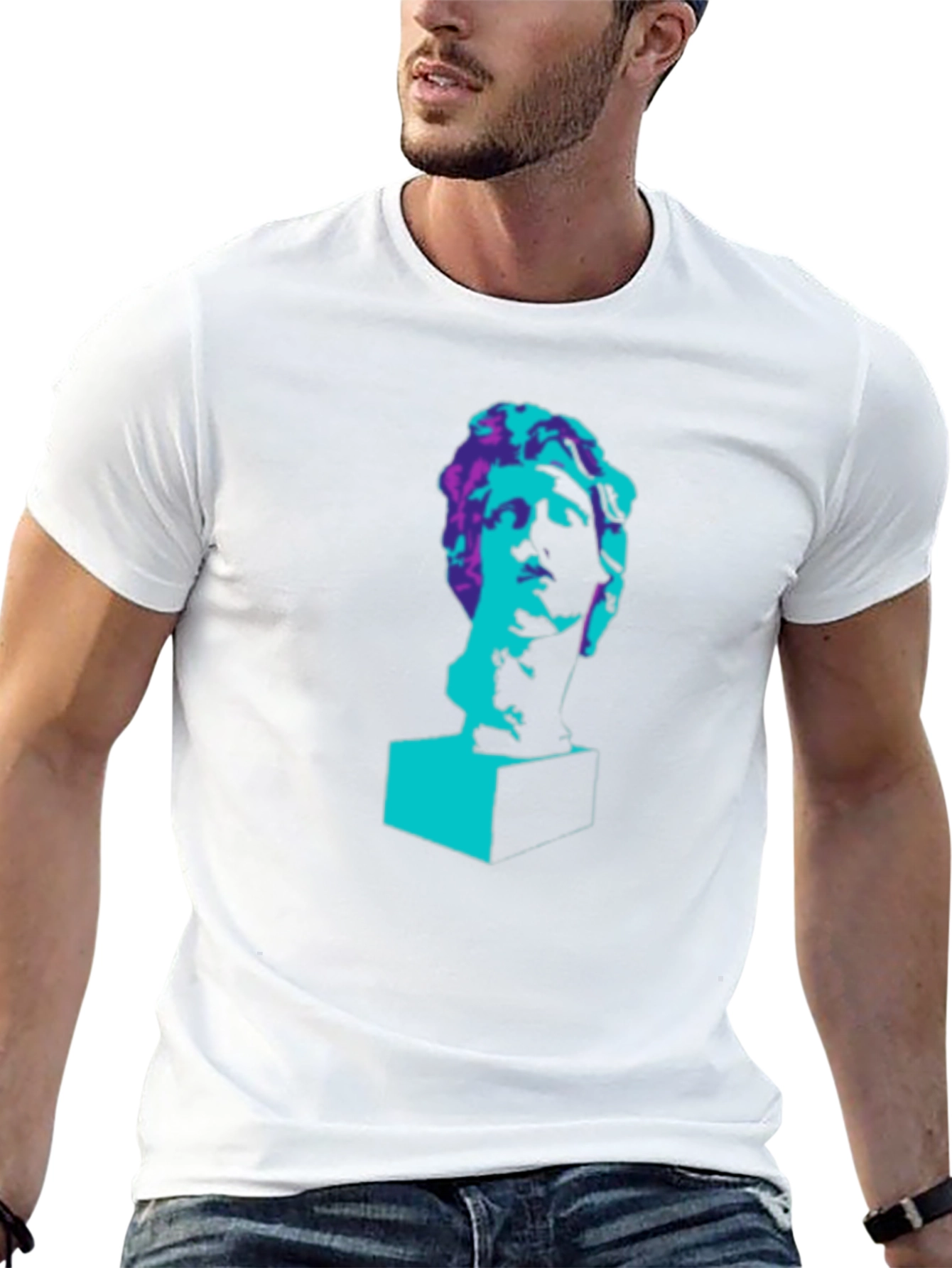 Pop Art Statue Graphic Tee - Black