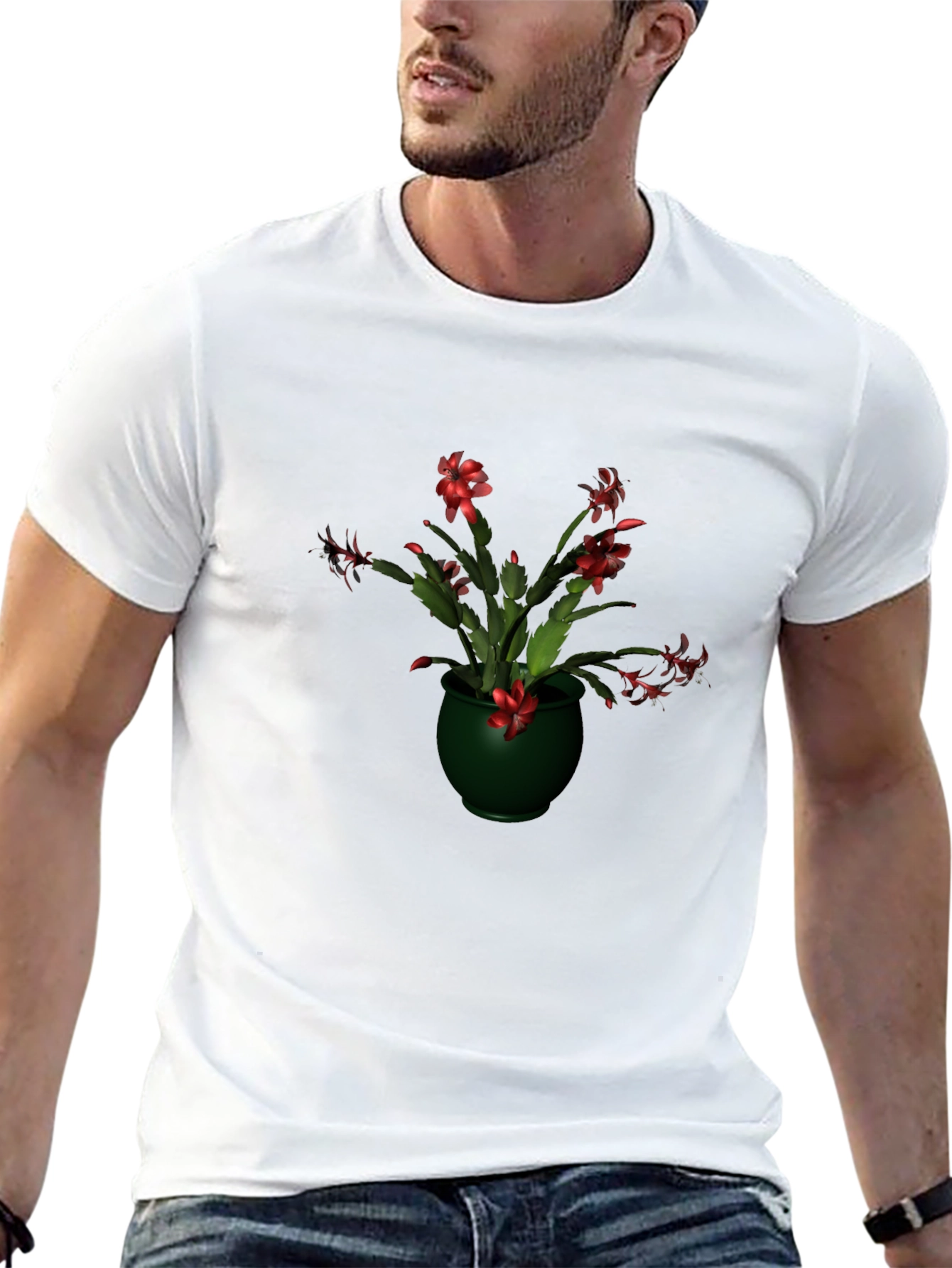 Festive Floral Potted Plant T-Shirt