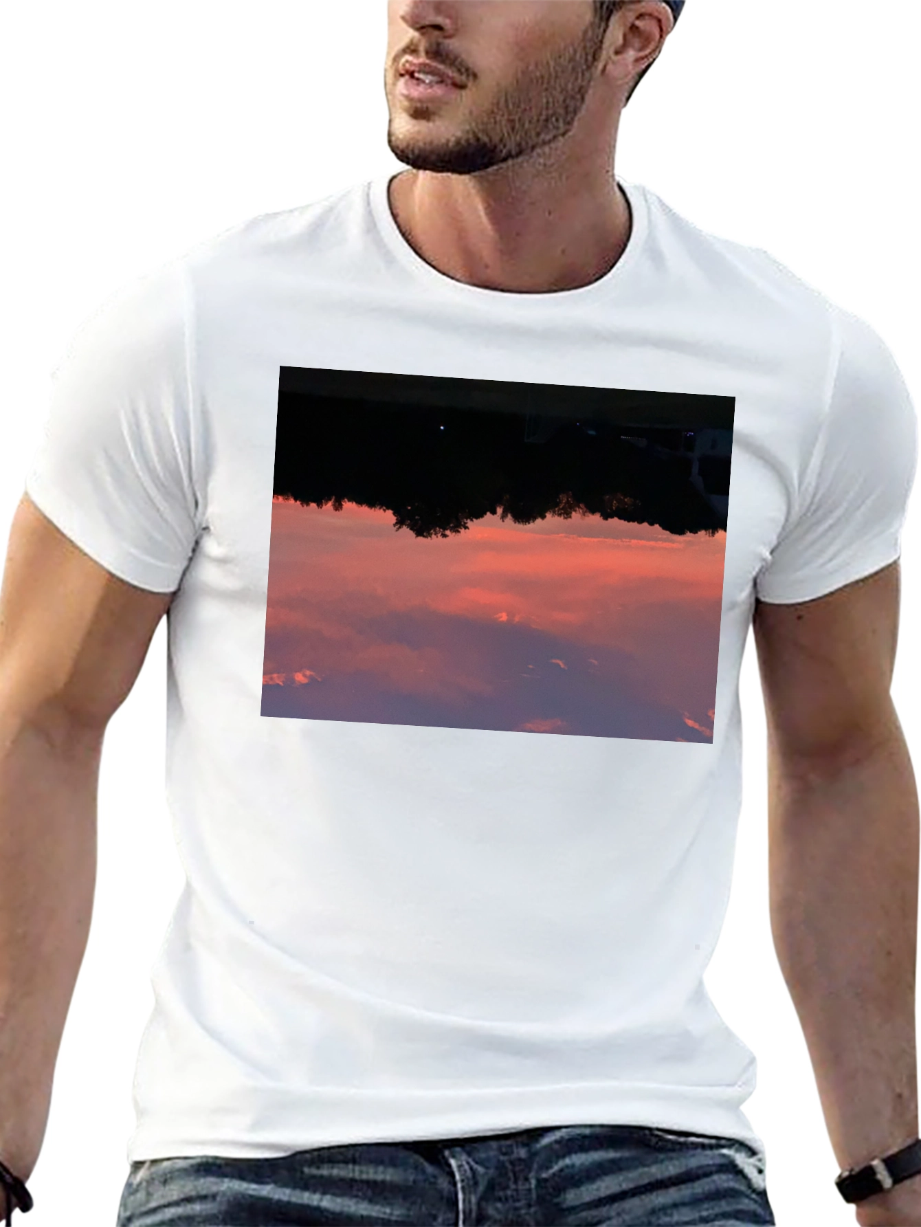 Sunset Sky Graphic Black T-Shirt