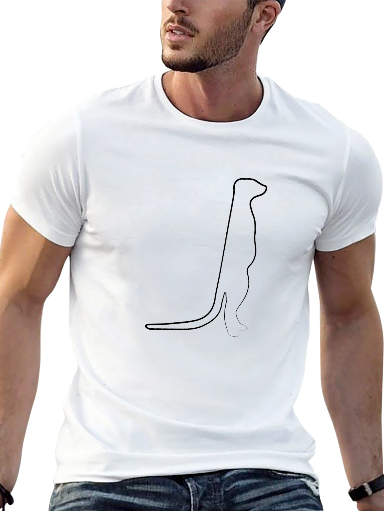 Meerkat Graphic Tee - Black Cotton T-Shirt