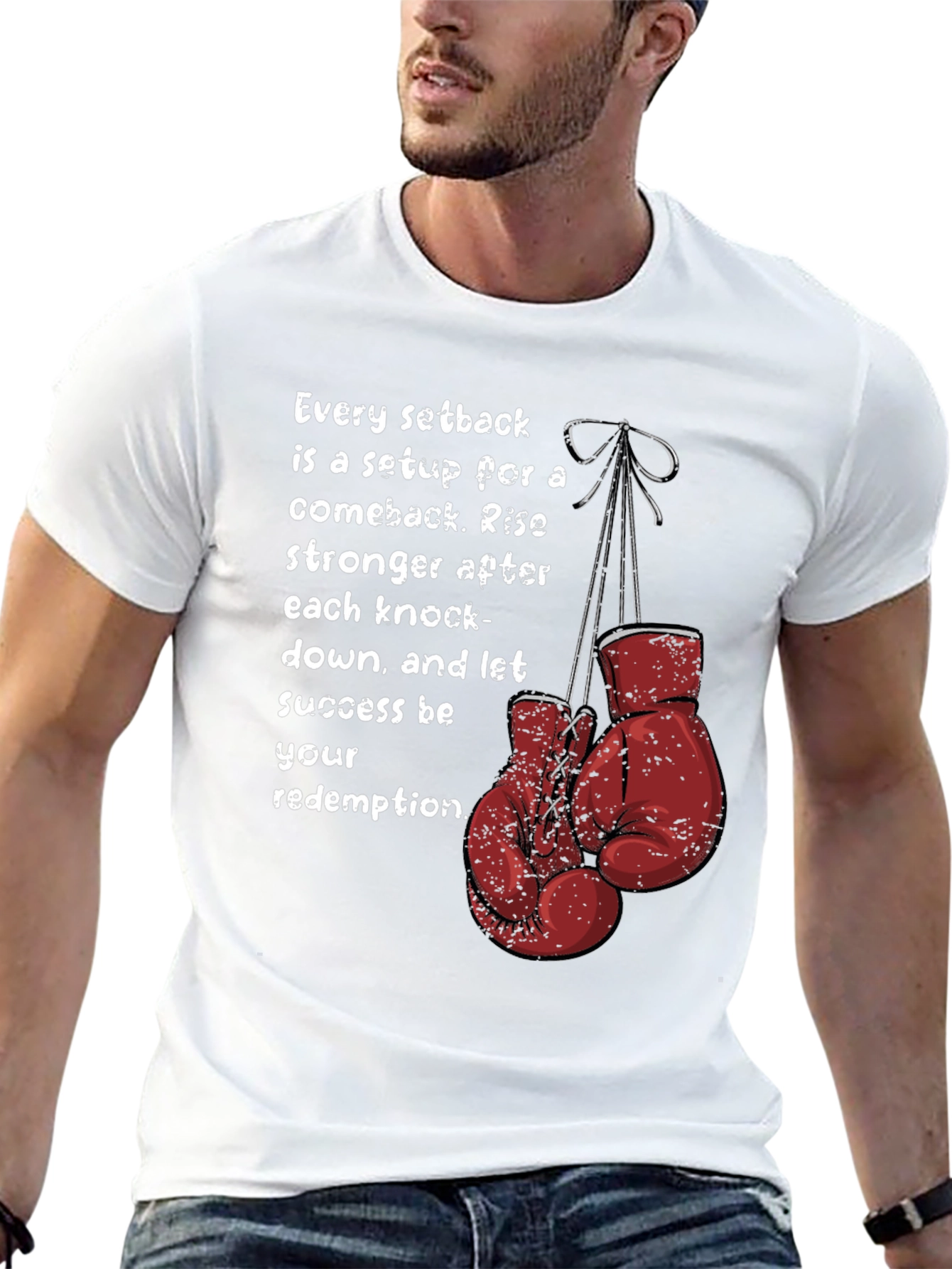 Motivational Boxing T-Shirt - Rise Stronger