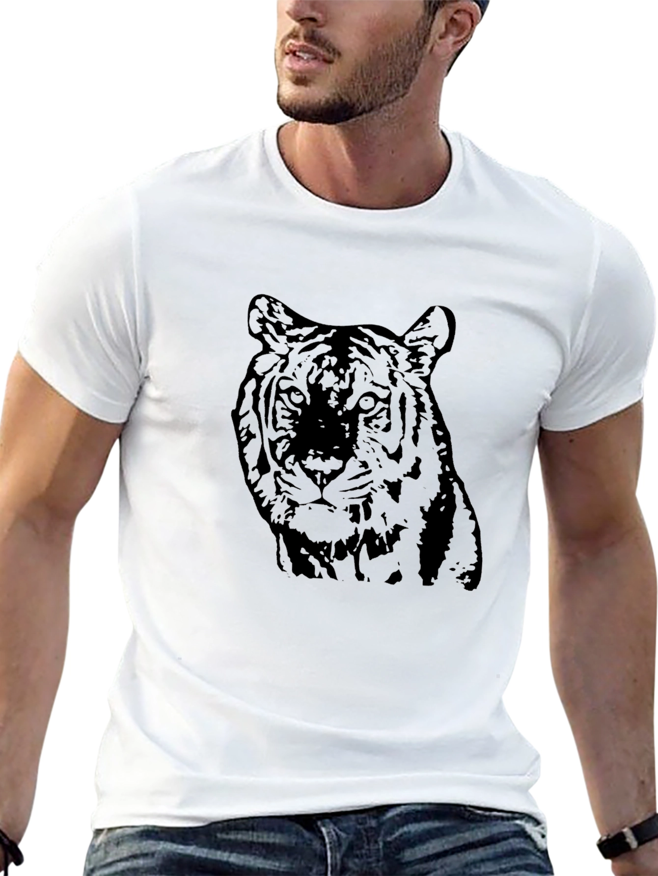 Black Tiger Graphic Tee - Cool Animal Design