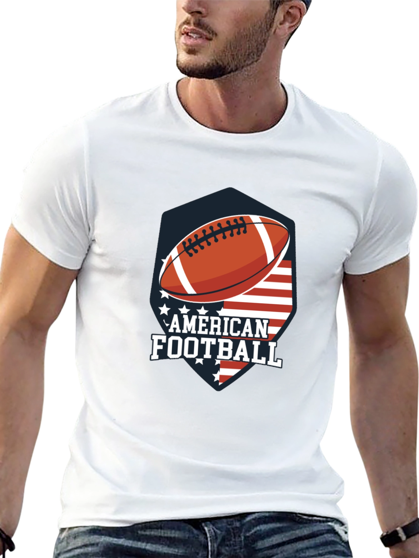 American Football USA Flag Graphic T-Shirt