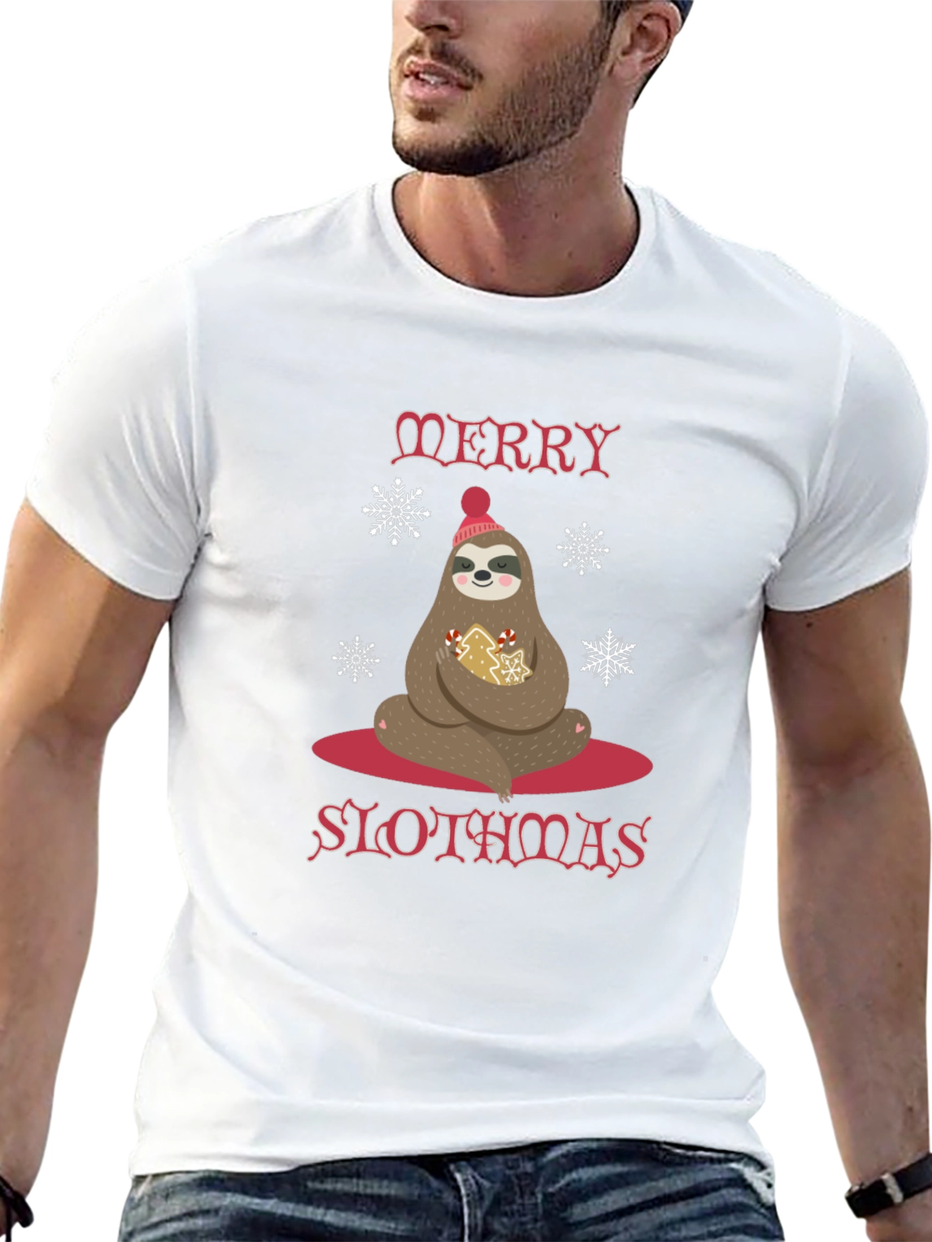 Merry Slothmas T-Shirt Holiday Sloth Tee