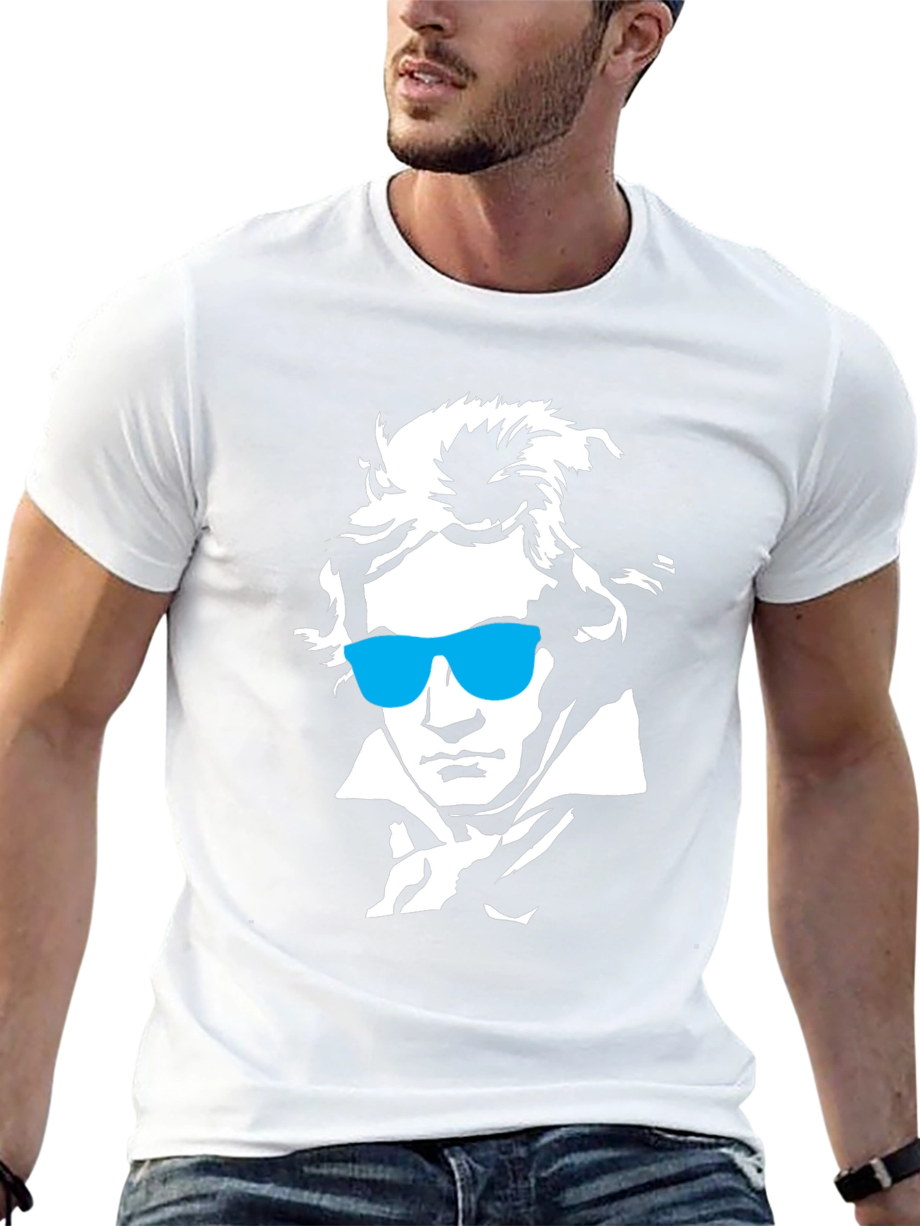 Beethoven Sunglasses Graphic T-Shirt - Black