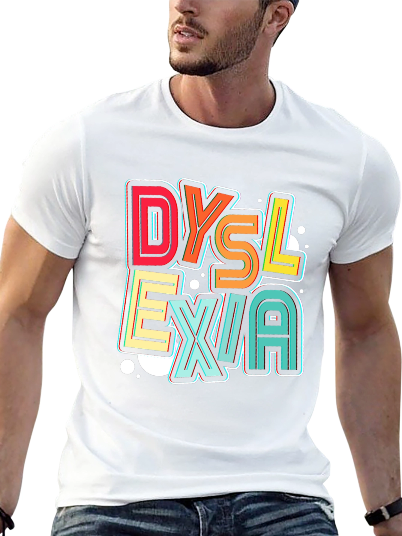 Dyslexia Awareness Graphic Tee - Black Cotton T-Shirt