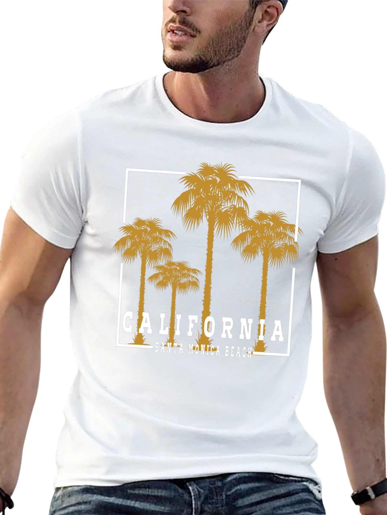 California Santa Monica Beach Graphic T-Shirt