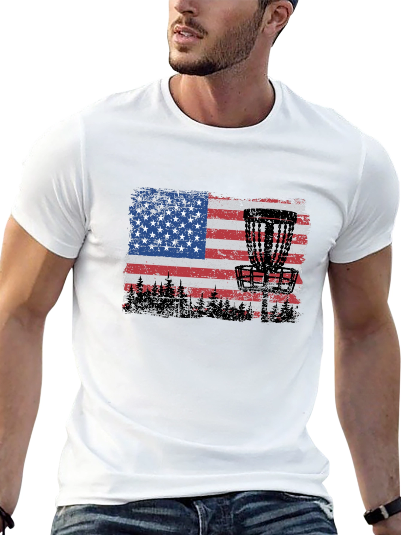 American Flag Disc Golf T-Shirt