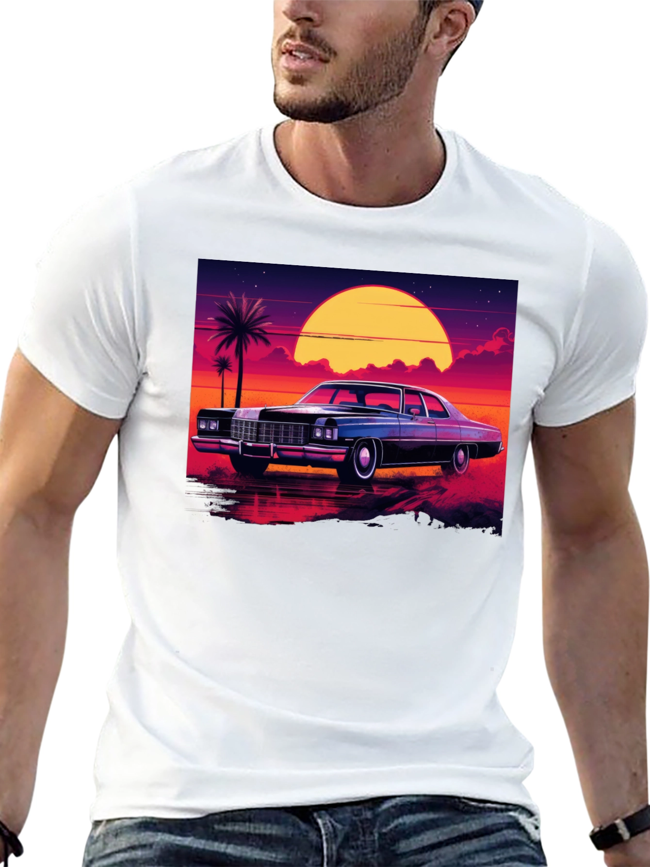 Retro Car Sunset T-Shirt