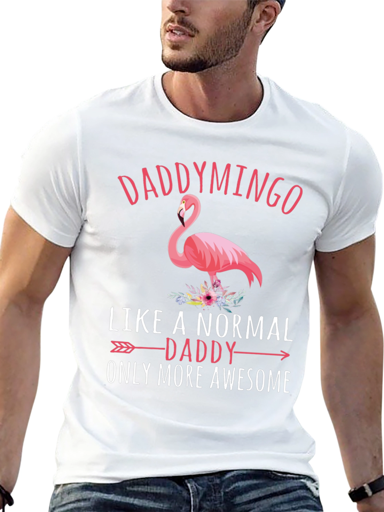 Daddymingo Flamingo Black Graphic T-Shirt