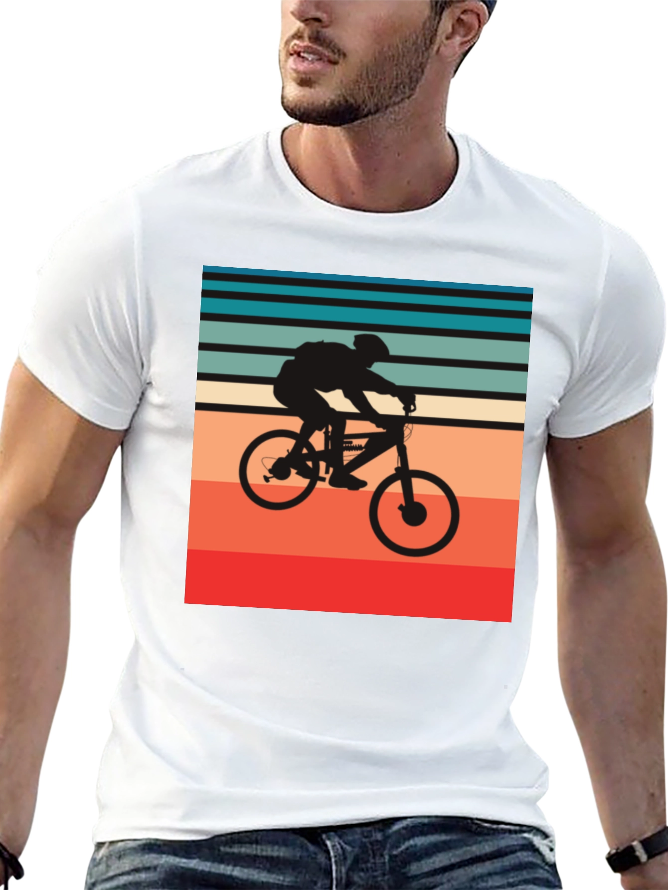 Retro Biker T-Shirt - Black Cotton Blend Tee