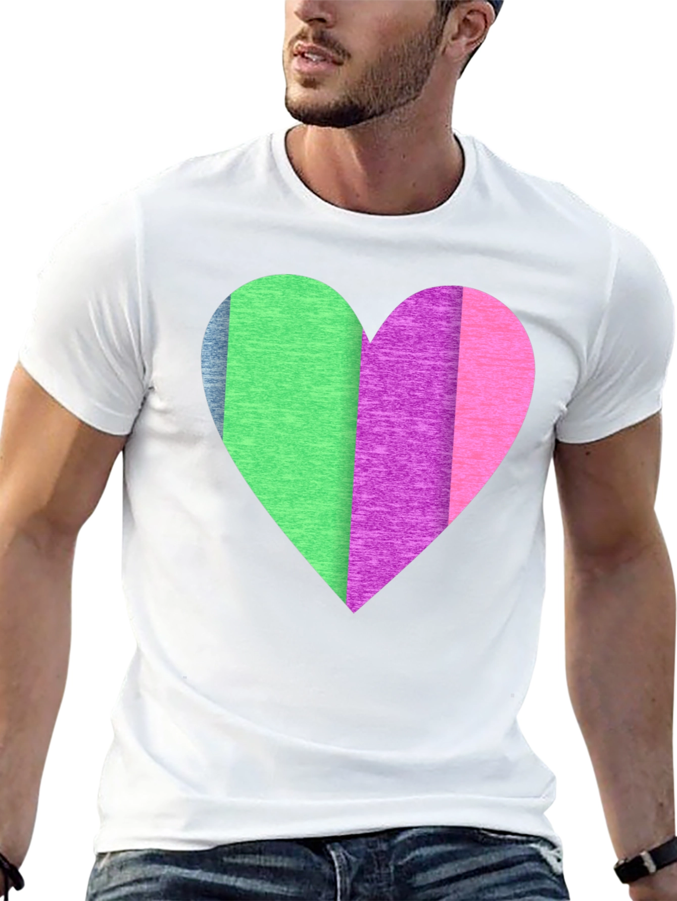 Colorful Heart Graphic T-Shirt