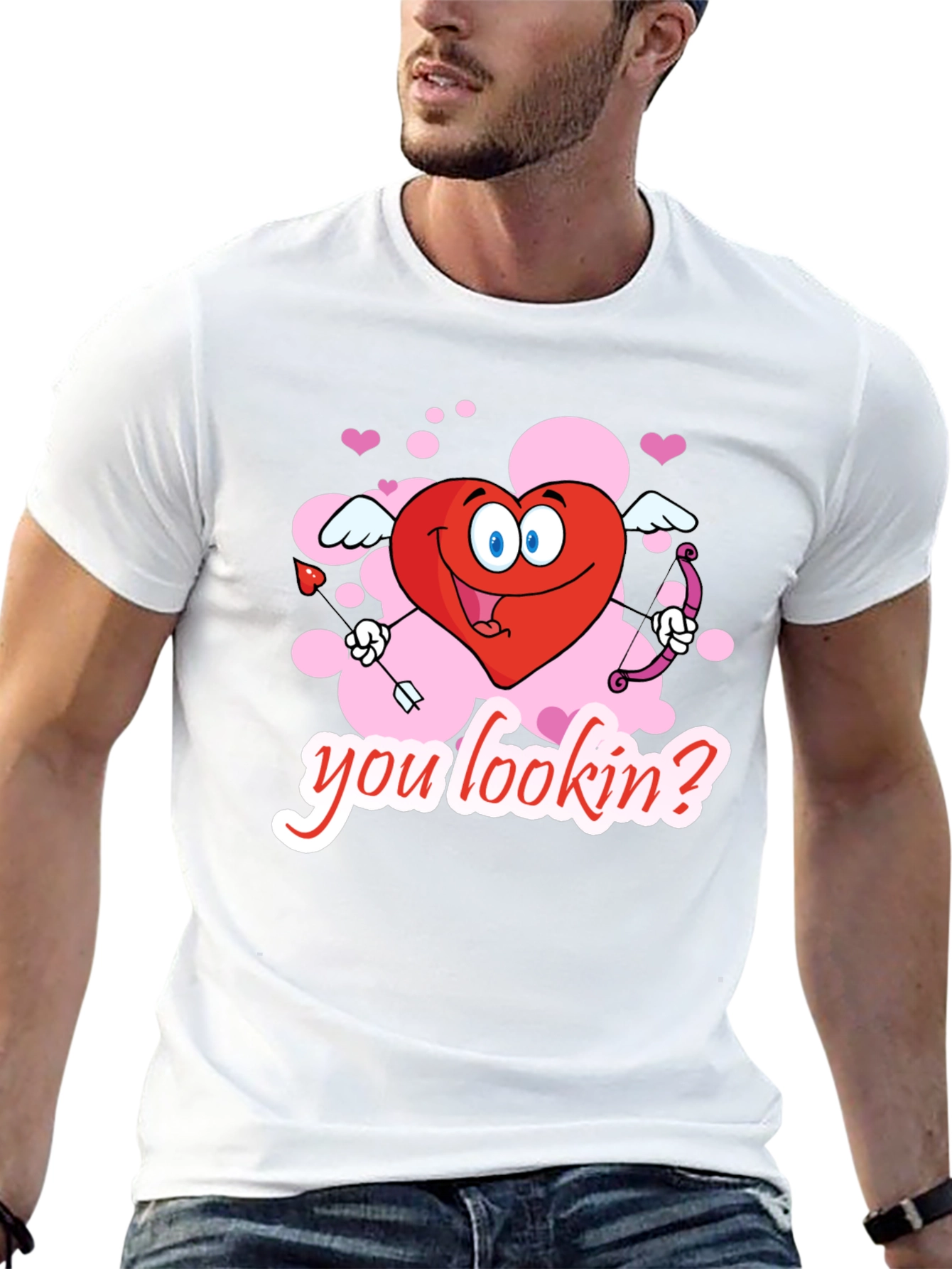 Valentines Cupid Heart Graphic T-Shirt