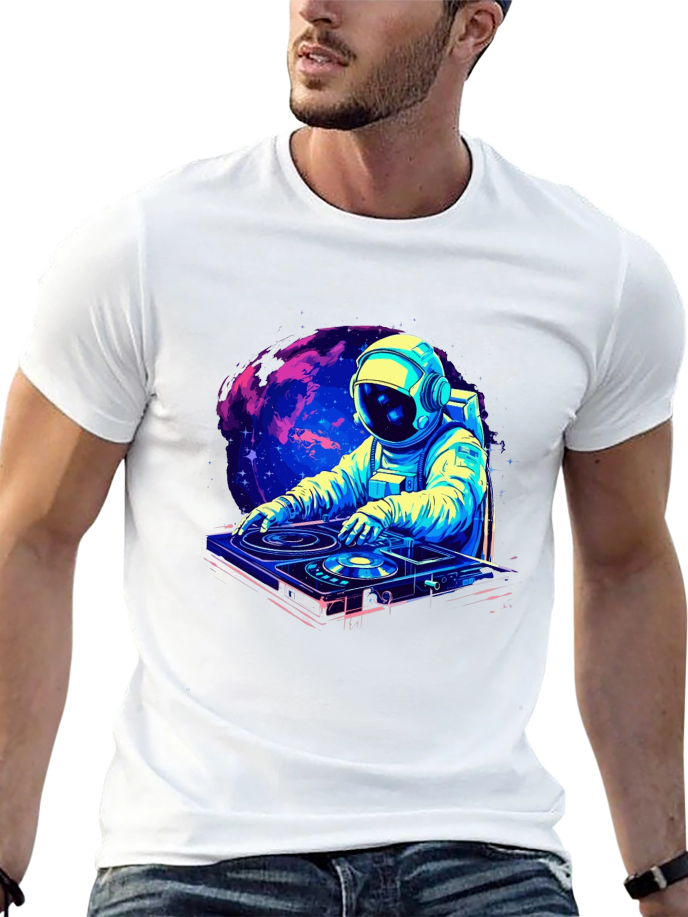 DJ Astronaut T-Shirt - Space Rave Design