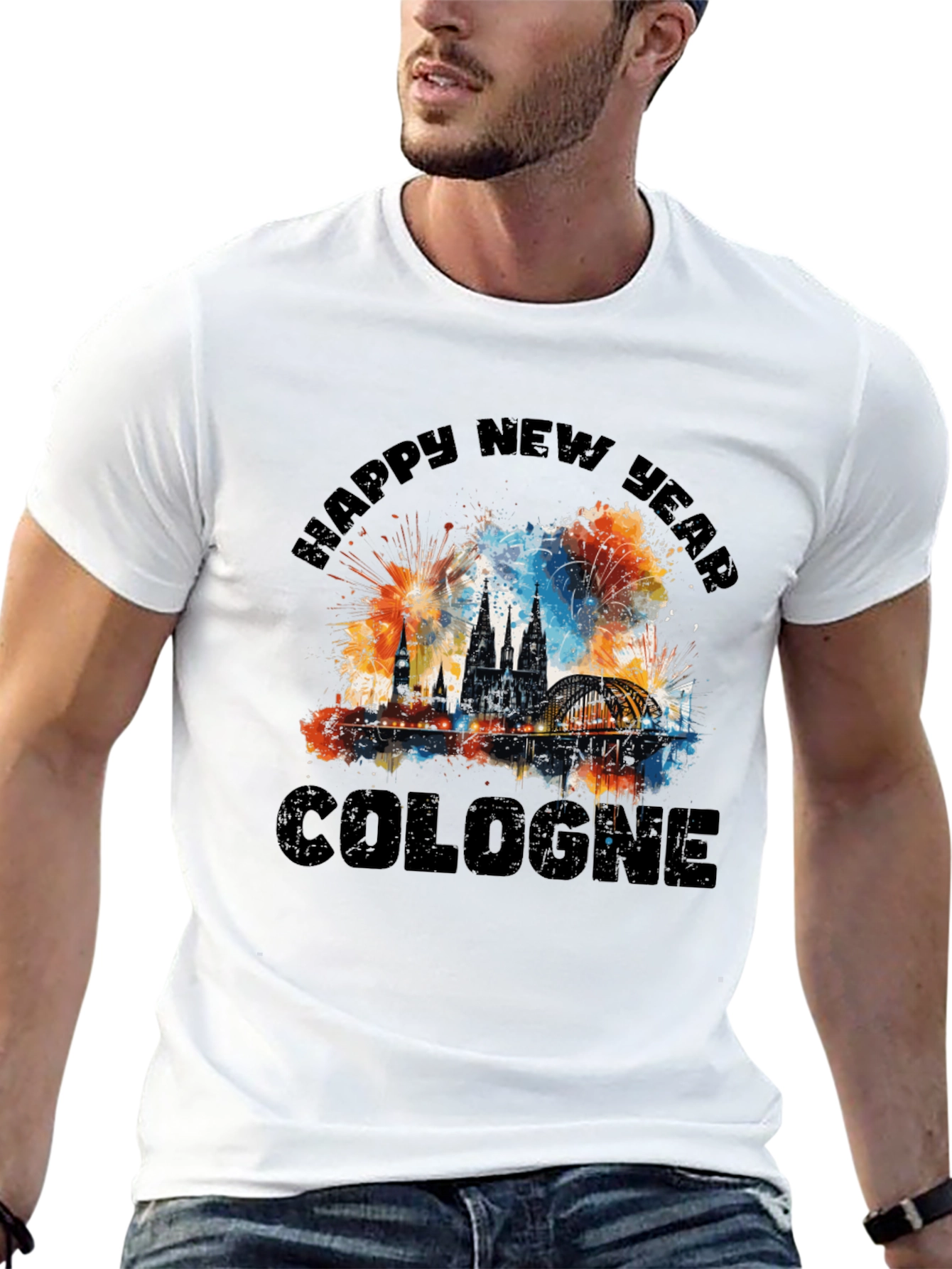 Happy New Year Cologne Black T-Shirt