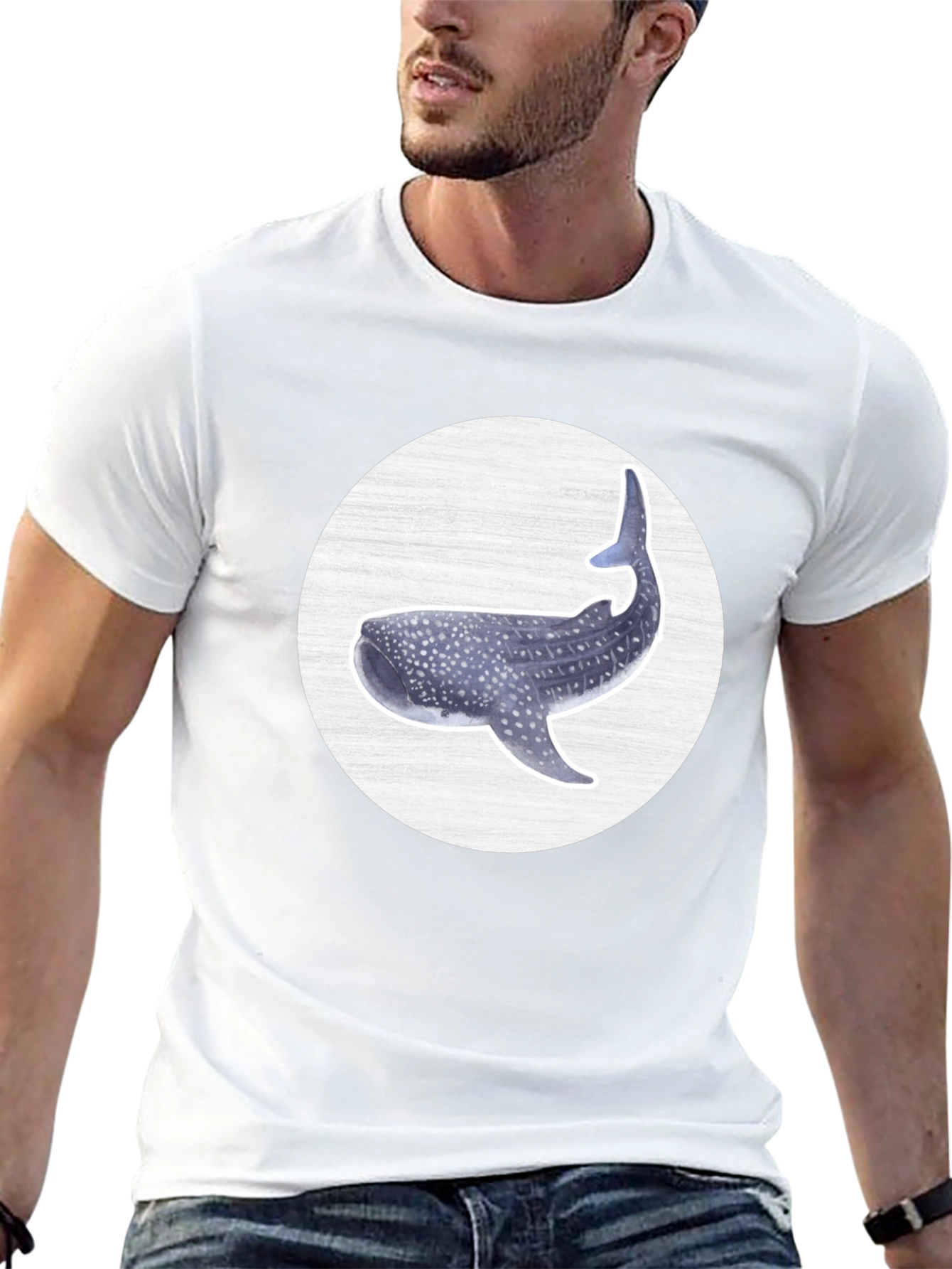 Whale Shark Graphic Tee - Black Cotton T-Shirt