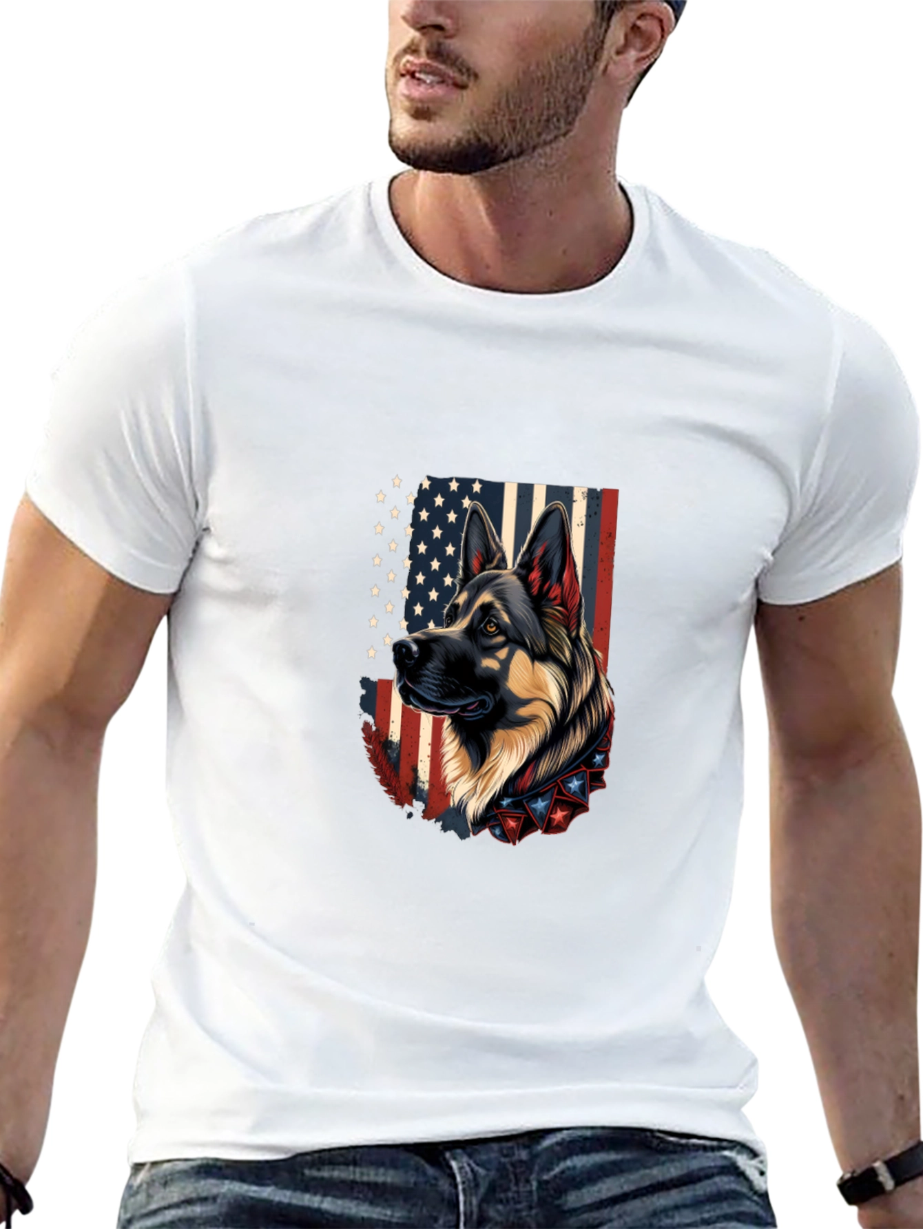Patriotic German Shepherd Graphic Tee