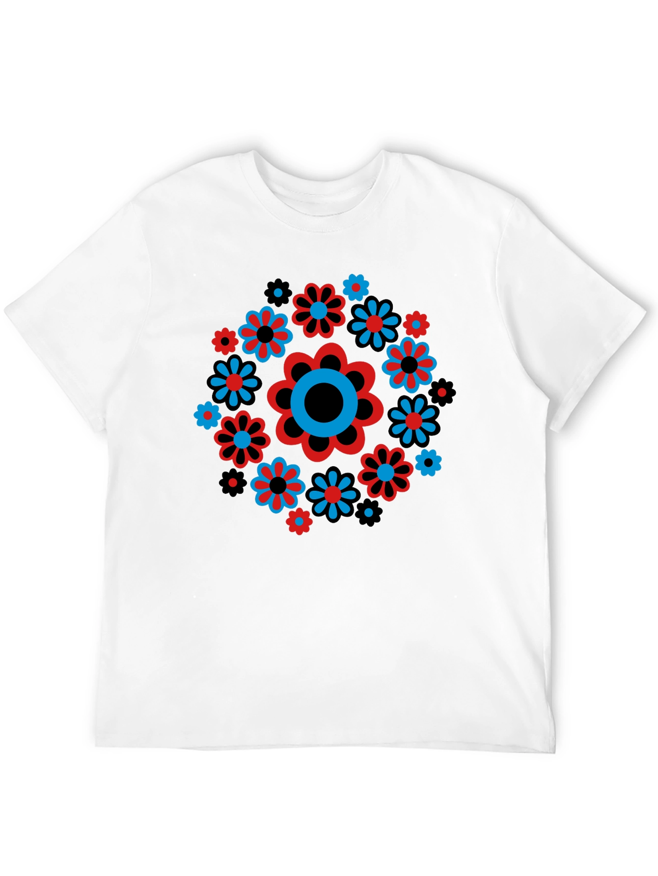 Retro Flower Power Graphic Print T-Shirt