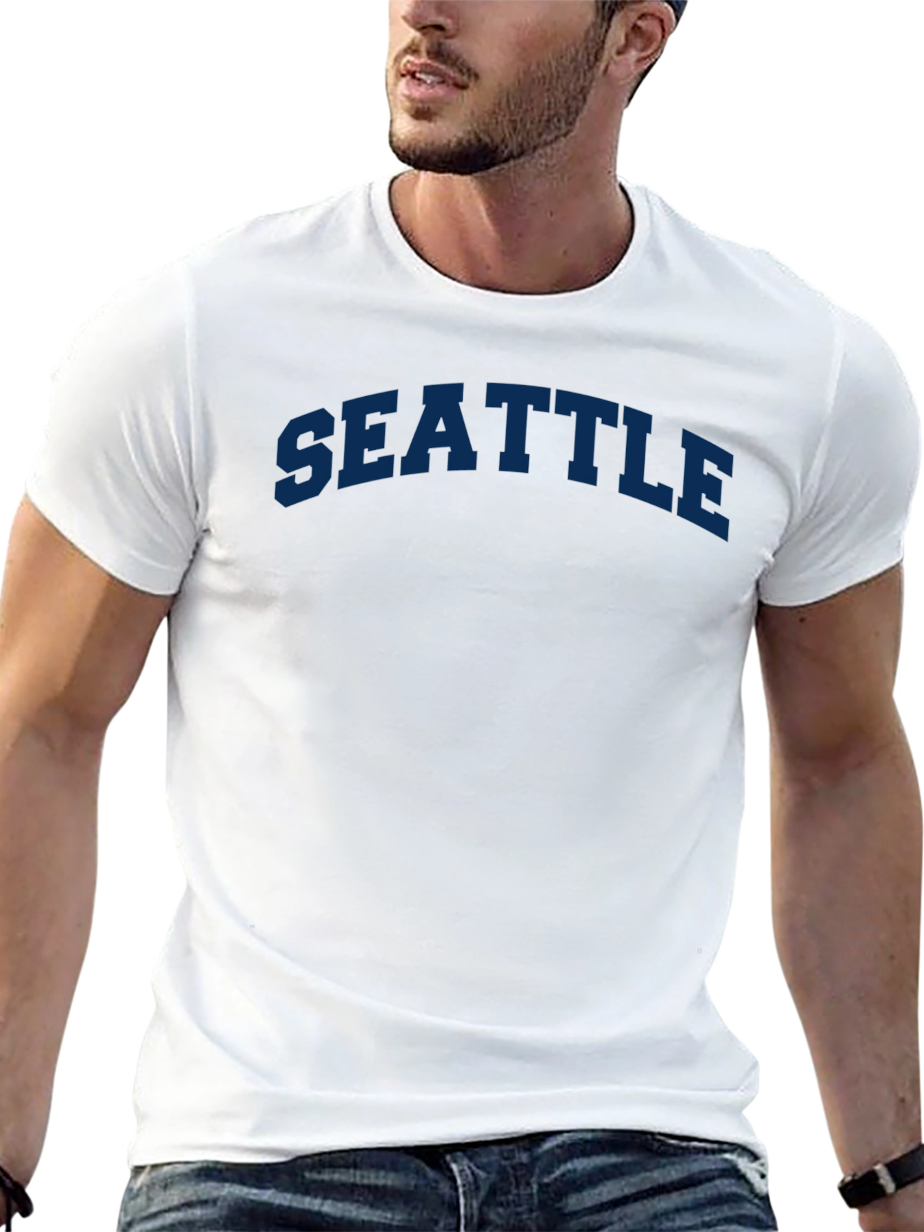 Seattle Text Graphic Tee - Casual Style
