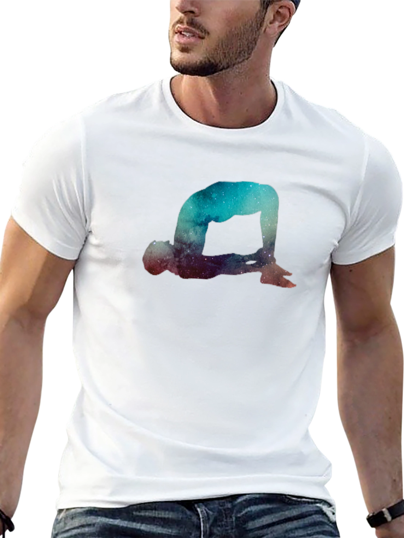 Cosmic Yoga Pose Graphic T-Shirt