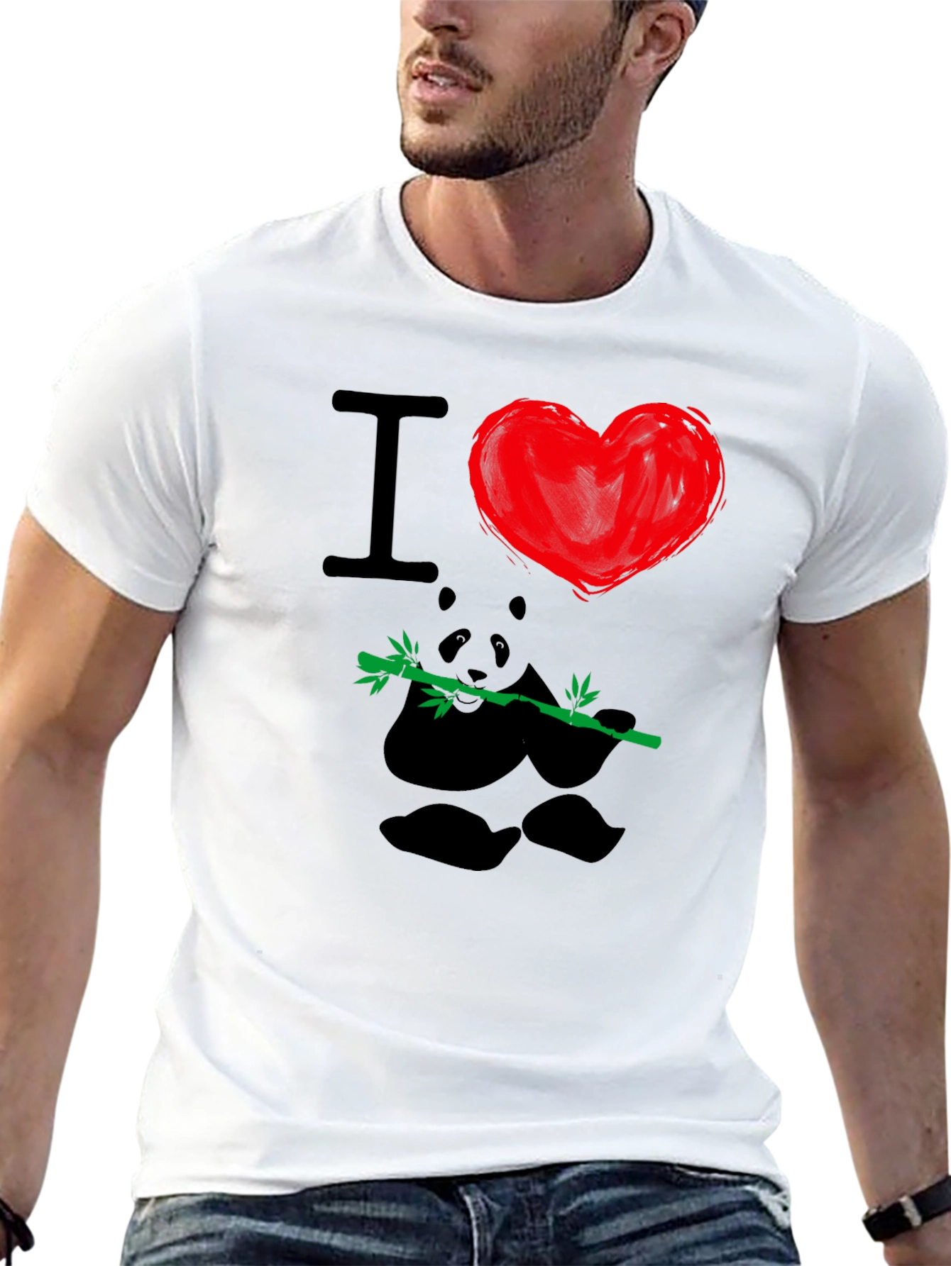 I Heart Pandas T-Shirt - Black
