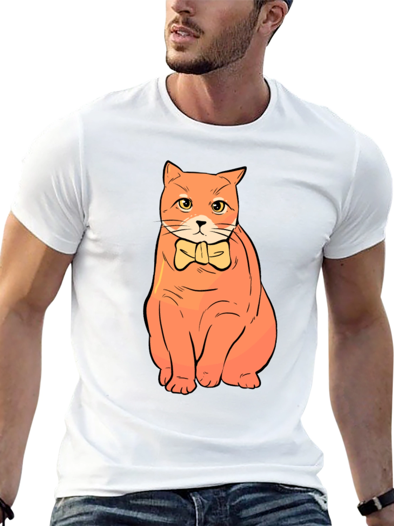 Cat Bowtie T-Shirt - Stylish Graphic Tee