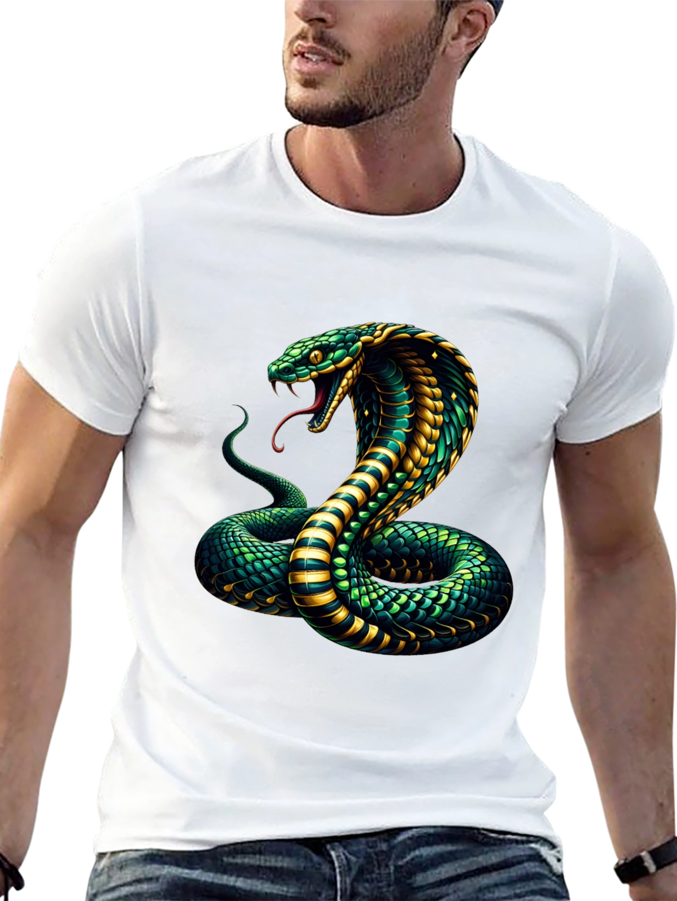 Cobra Graphic Print Mens Black T-Shirt