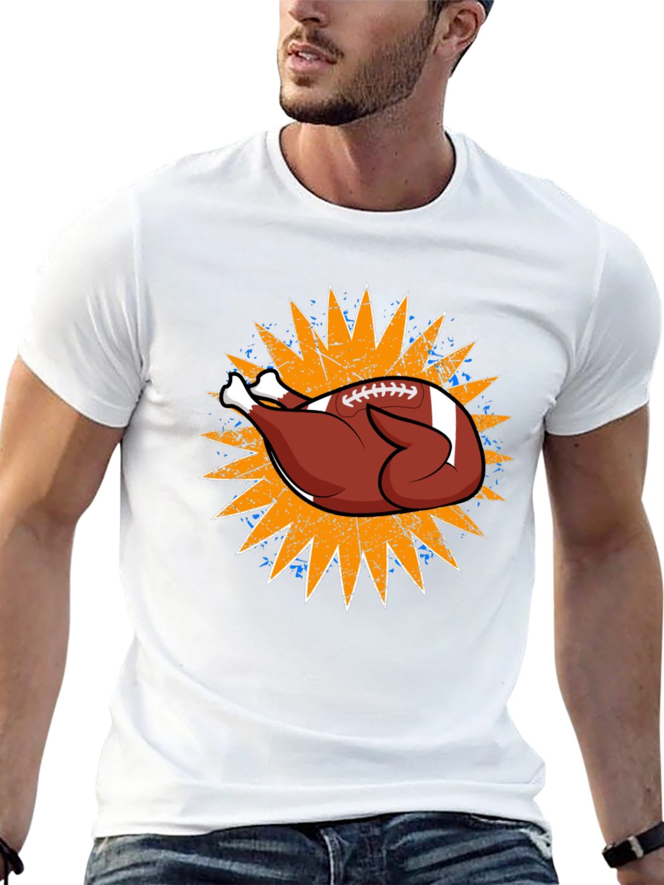 Thanksgiving Football Turkey Graphic Tee