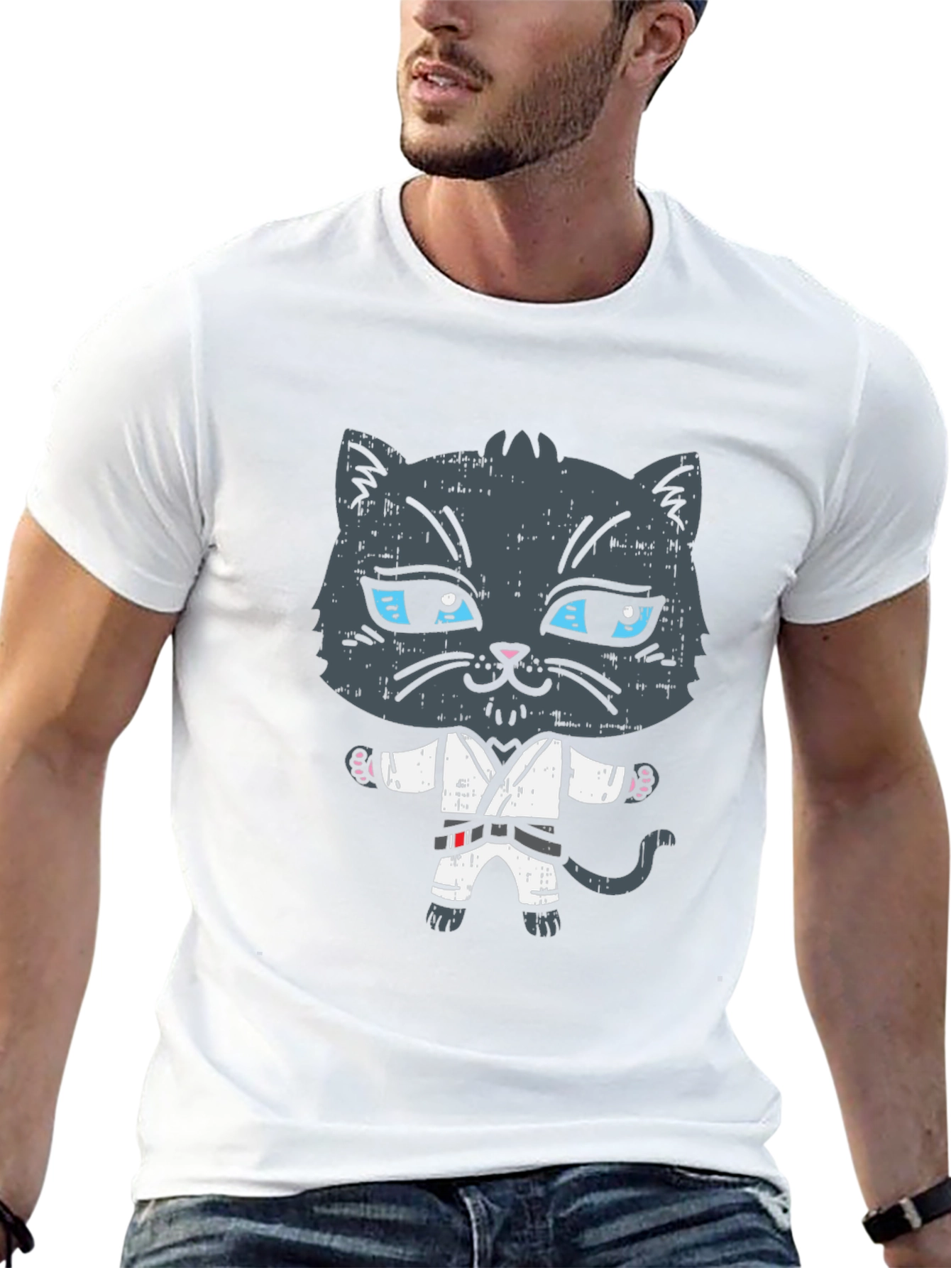 Karate Cat T-Shirt - Martial Arts Kitten Tee