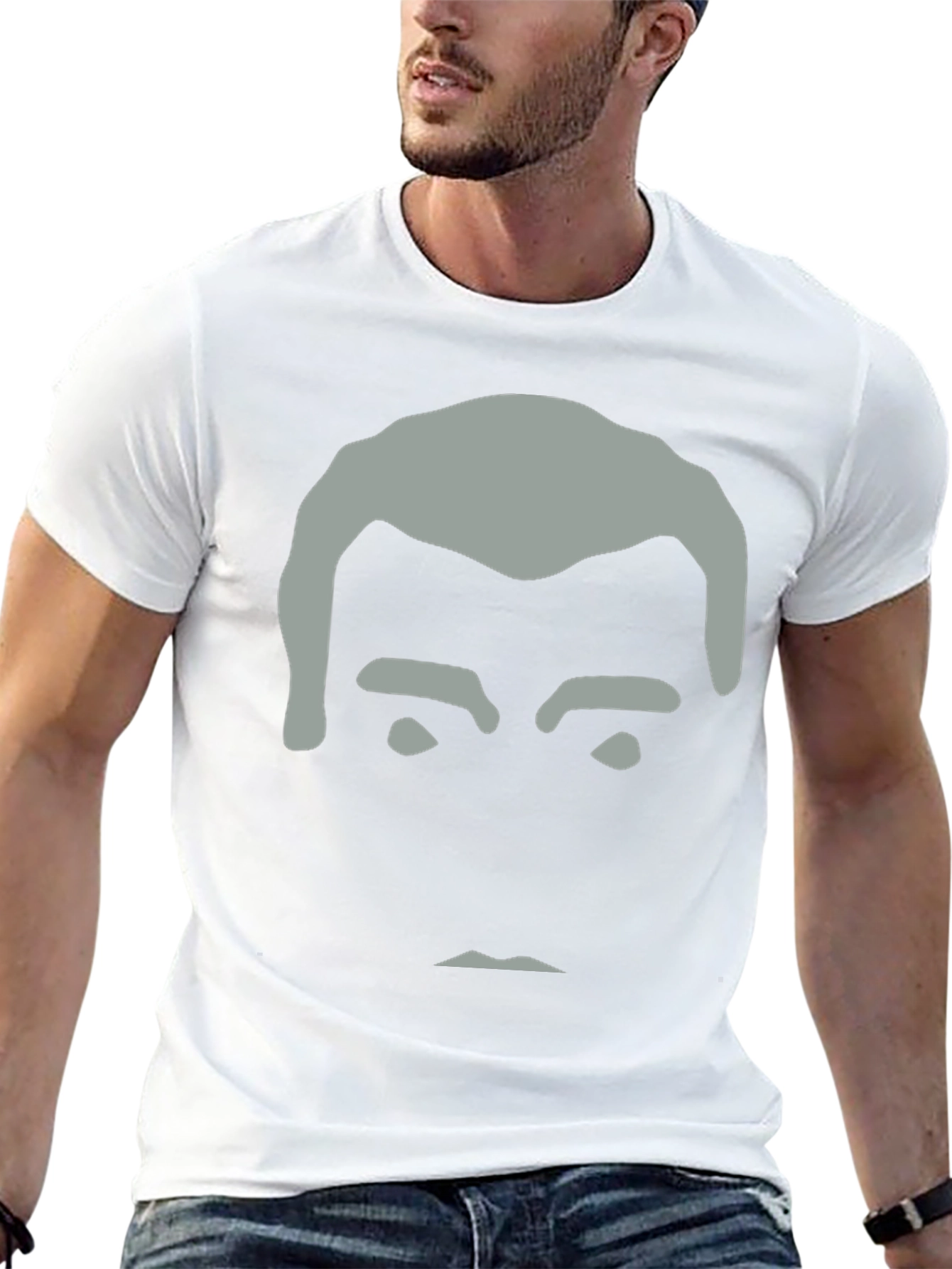 Minimalist Face Graphic Black T-Shirt
