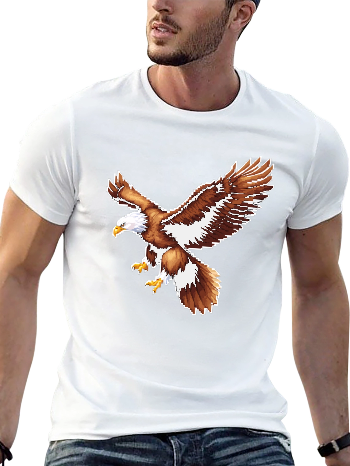 Pixel Eagle Graphic Tee - Black T-Shirt