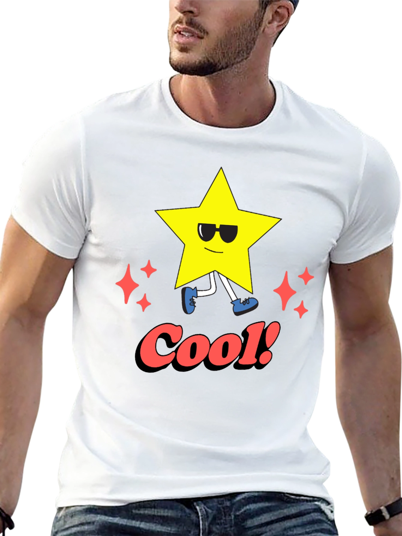 Cool Star Graphic Tee - Black Casual T-Shirt