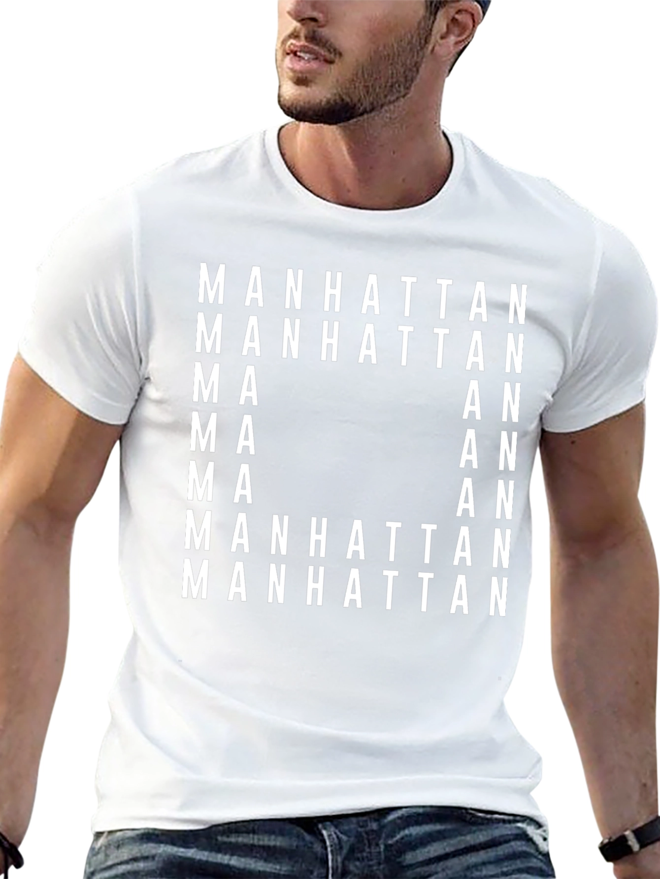 Manhattan Graphic Print Black T-Shirt