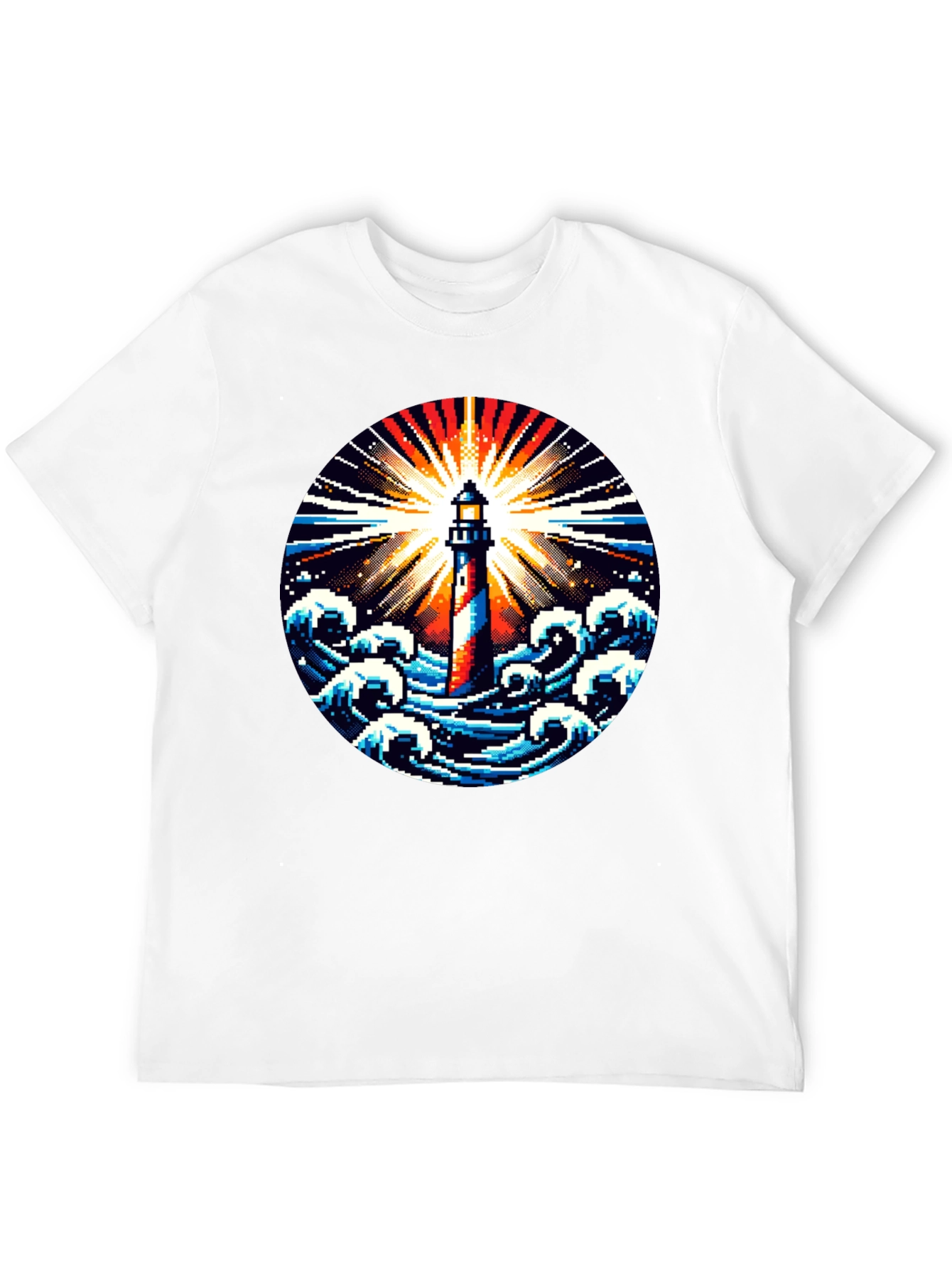 Pixel Lighthouse Graphic Tee - Black